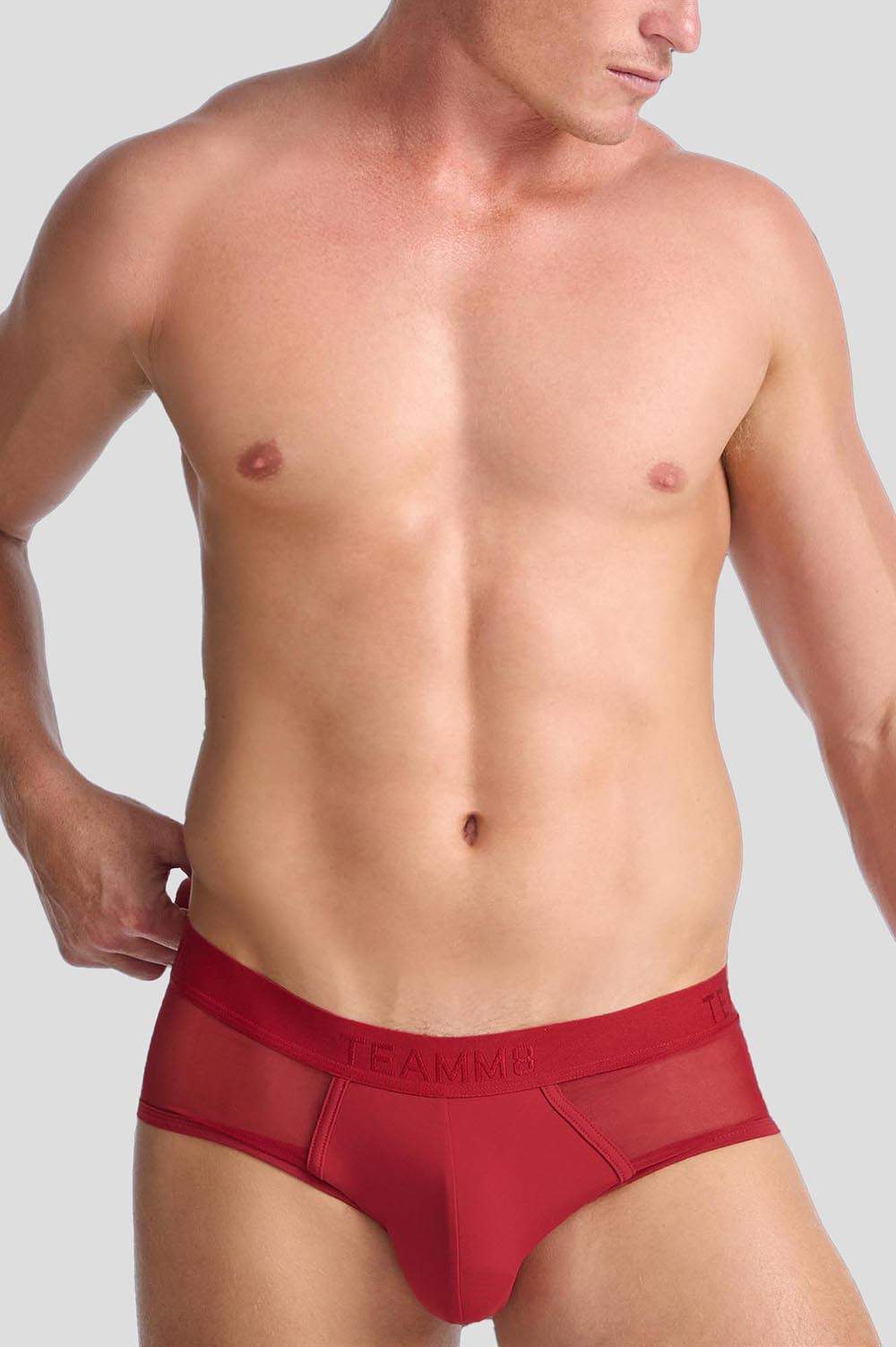 Shop cool TEAMM8 Score Sheer Dream Brief men’s underwear. A matt colour male midi slip in see through mesh and silky fabric – lined pouch. Buy online