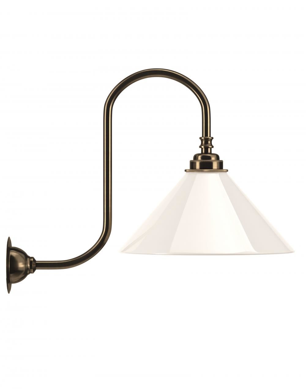 Hay Swan Neck Wall Light White Antique Brass