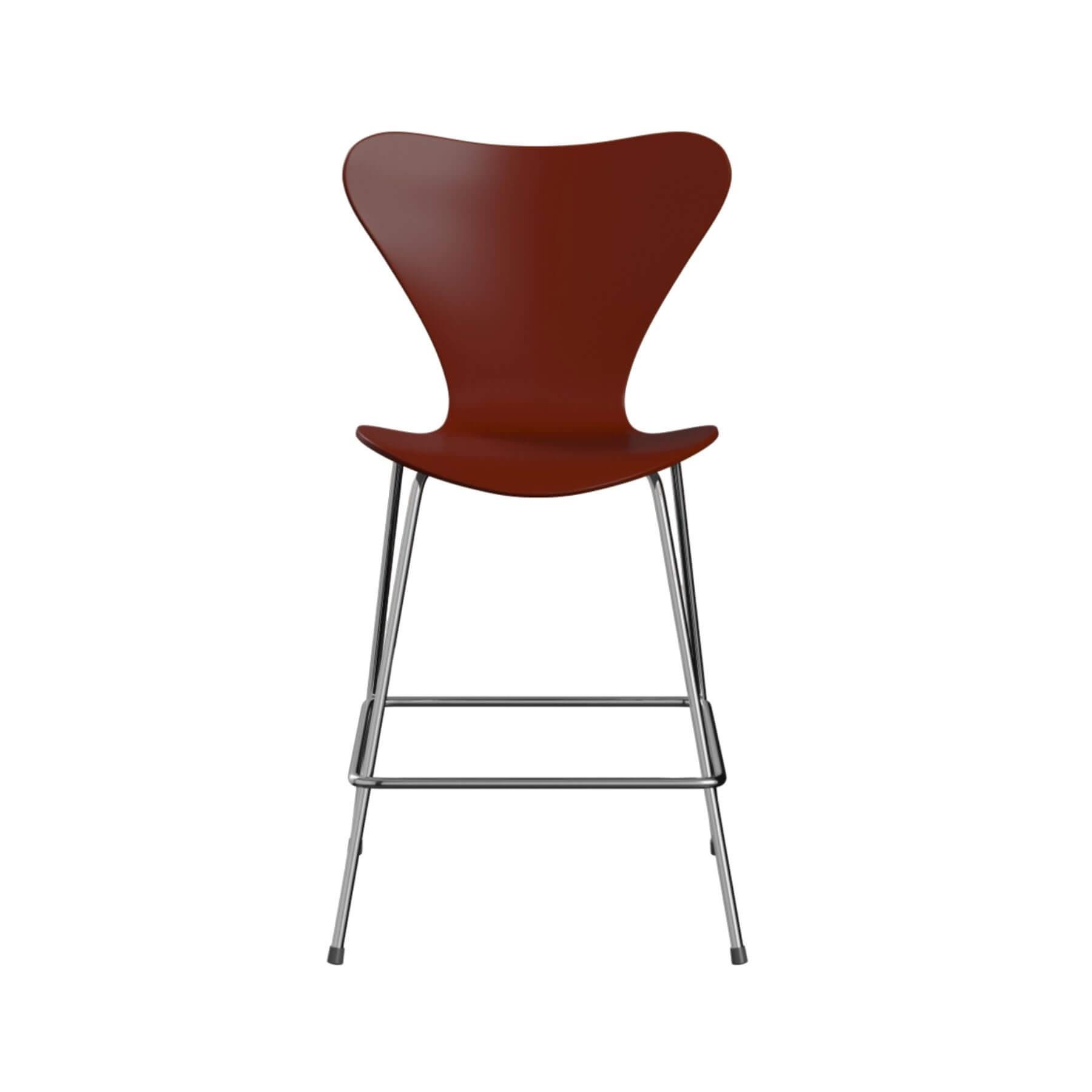 Fritz Hansen Series 7 Bar Stool Small Lacquered Venetian Red Designer Furniture From Holloways Of Ludlow