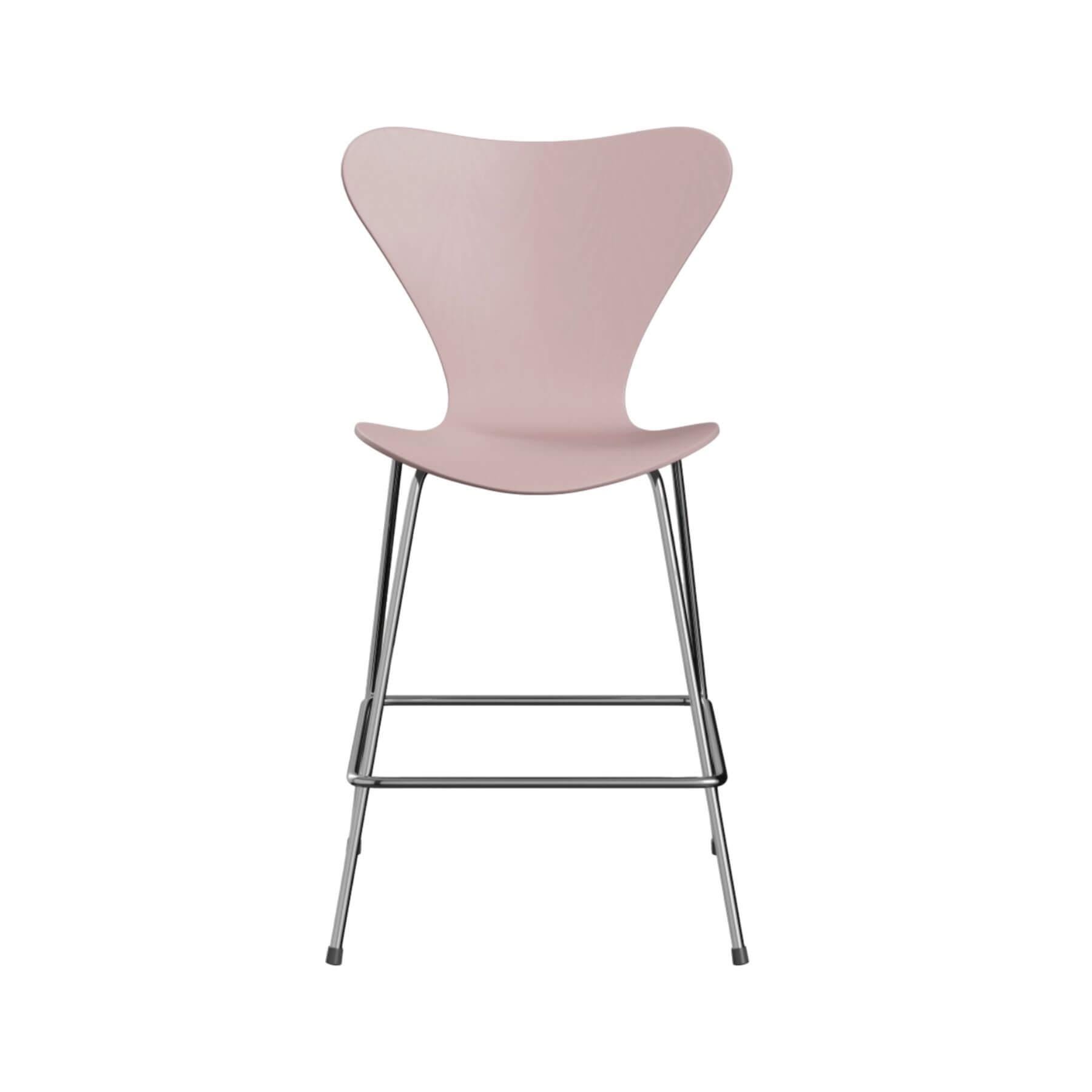 Fritz Hansen Series 7 Bar Stool Small Coloured Pale Rose Pink Designer Furniture From Holloways Of Ludlow