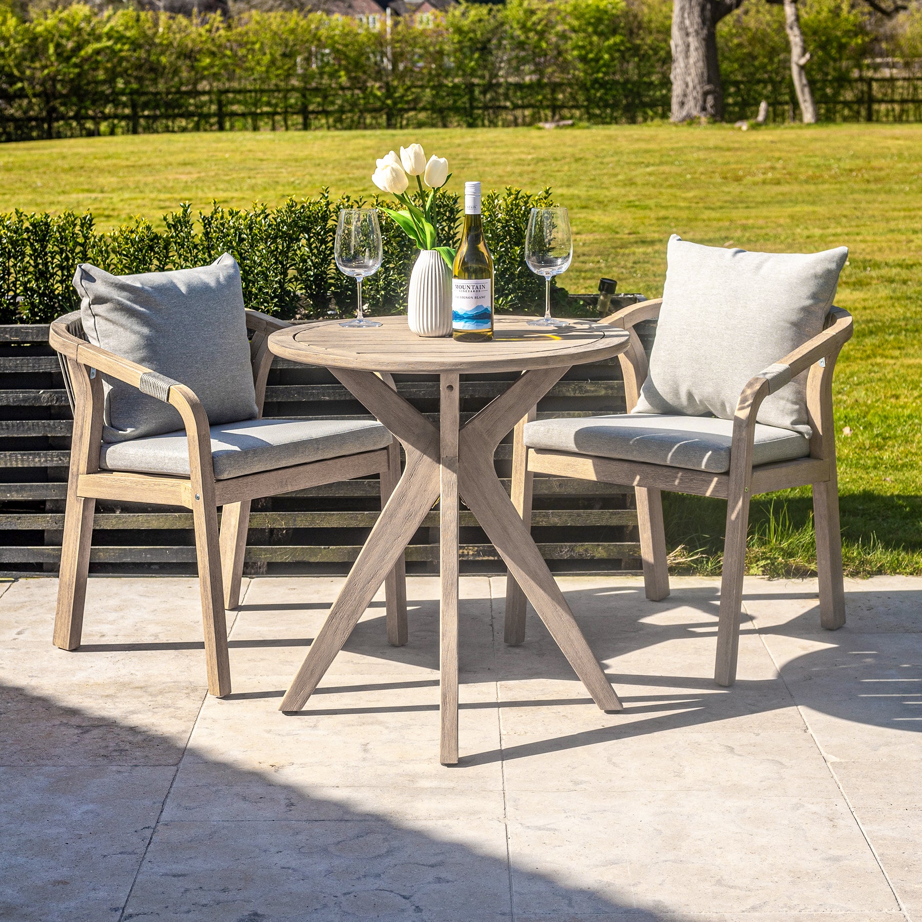 Bracken Outdoors Charlton Acacia Wood and Rope 2 Seat Bistro Garden Furniture...