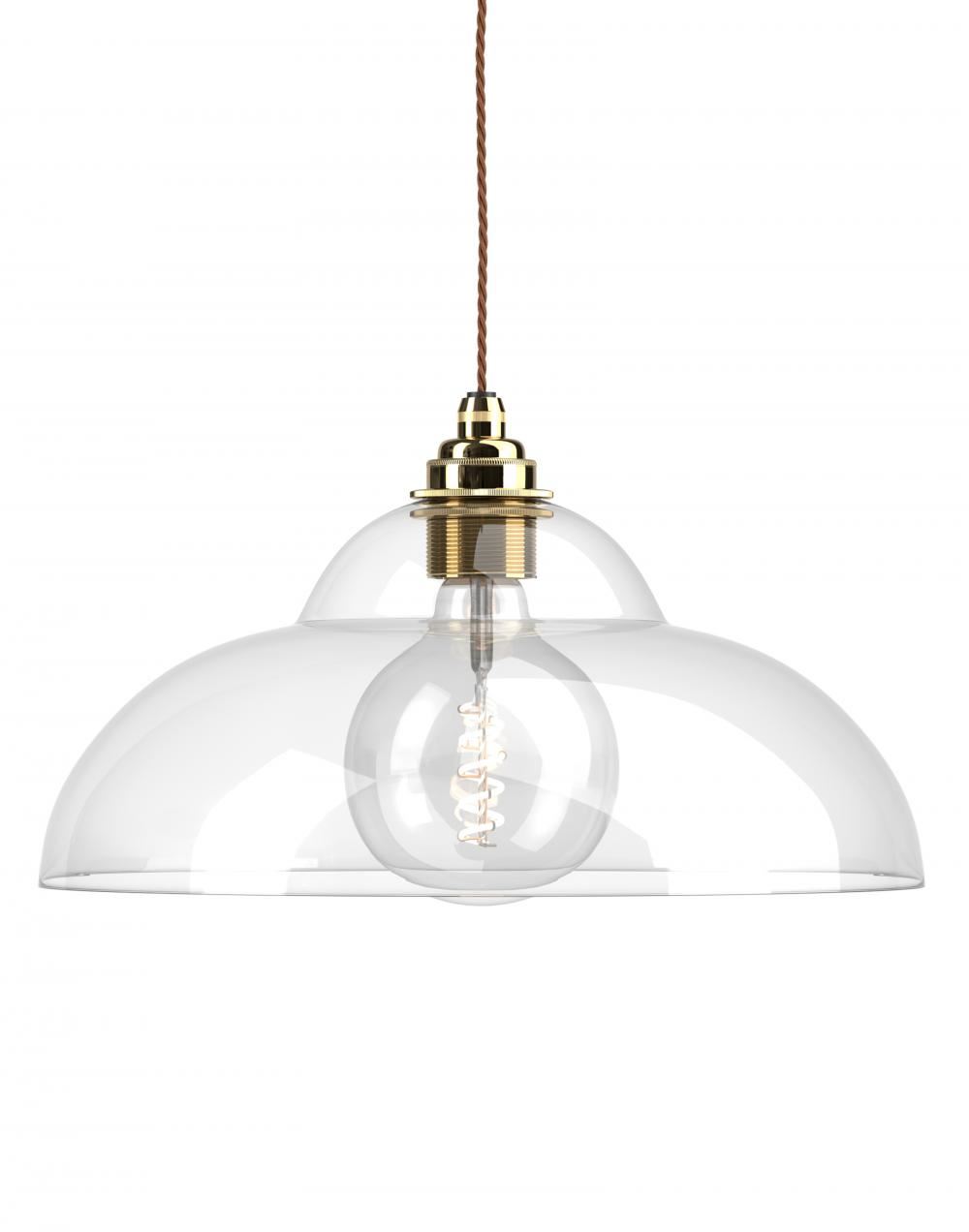 Fritz Fryer Wye Valley Pendant Clear Polished Brass Clear Designer Pendant Lighting