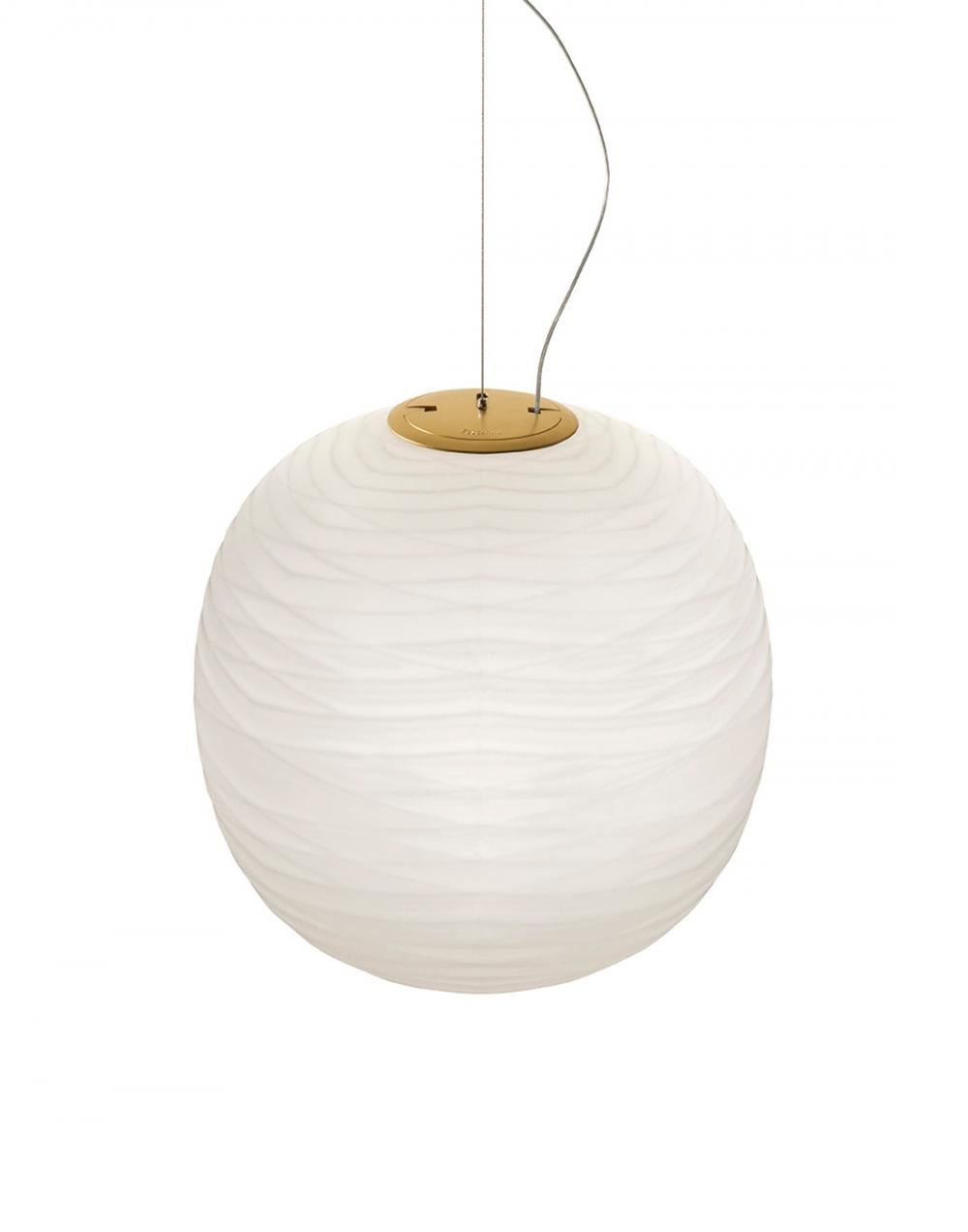 Foscarini Gem Pendant Blown Acidetched Glass Gold Fitting Brassgold Designer Pendant Lighting