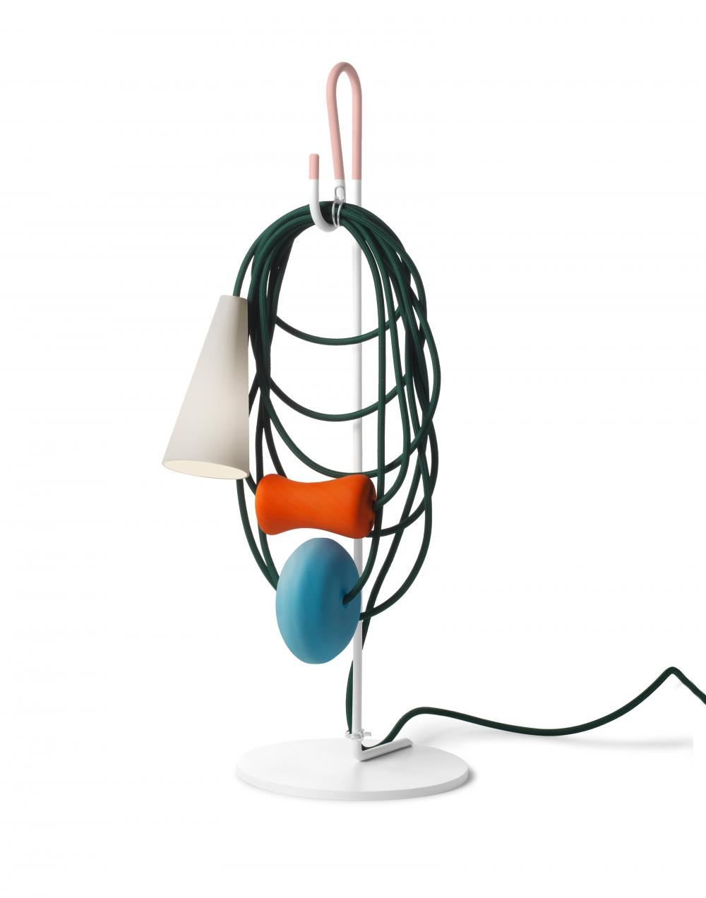 Filo Table Light Whitepetrol Green Cable