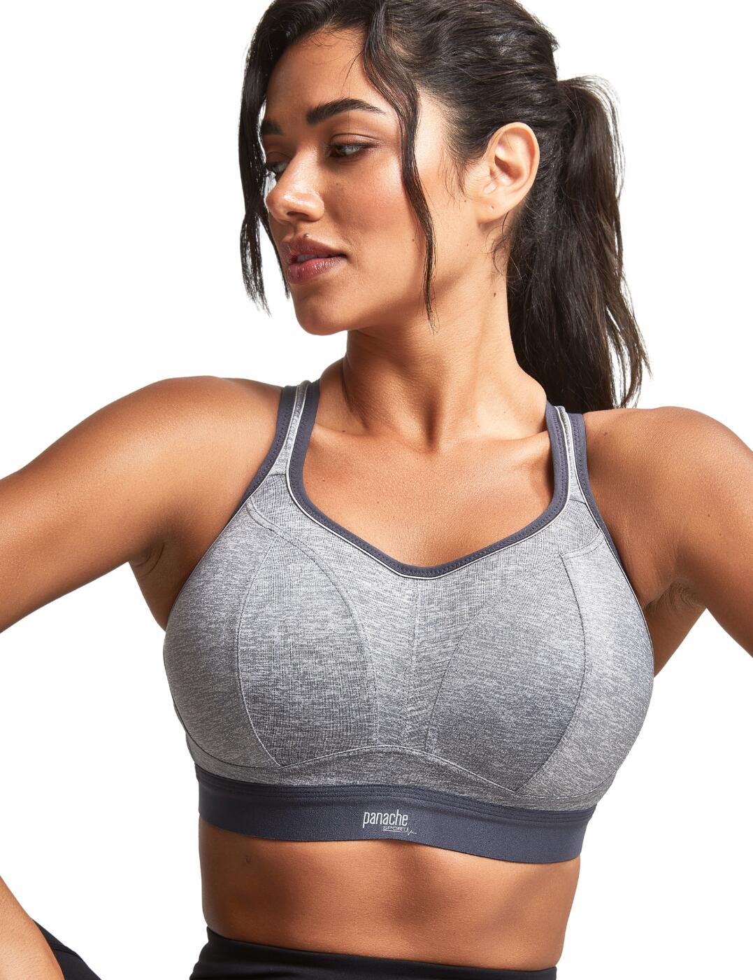 Start your workout right with the Panache non-wired sports bra. Due to its moulded seam-free cup design, the bust is fully supported and controlled. A smart ring feature on the back straps means you can quickly change the bra to a racerback, relieving pressure on your back and reducing bounce. The breathable outer fabric offers ventilation, allowing you to keep dry and comfortable.  Adjustable straps Hook and eye closure Racerback strap option Moulded seam free inner cups Care instructions: Hand wash only Composition: 17% Polyamide &pipe; 63% Polyester &pipe; 20% Elastane Listed in UK sizes  48859-88619-1173534 7341B  Non-Wired Sport Bra