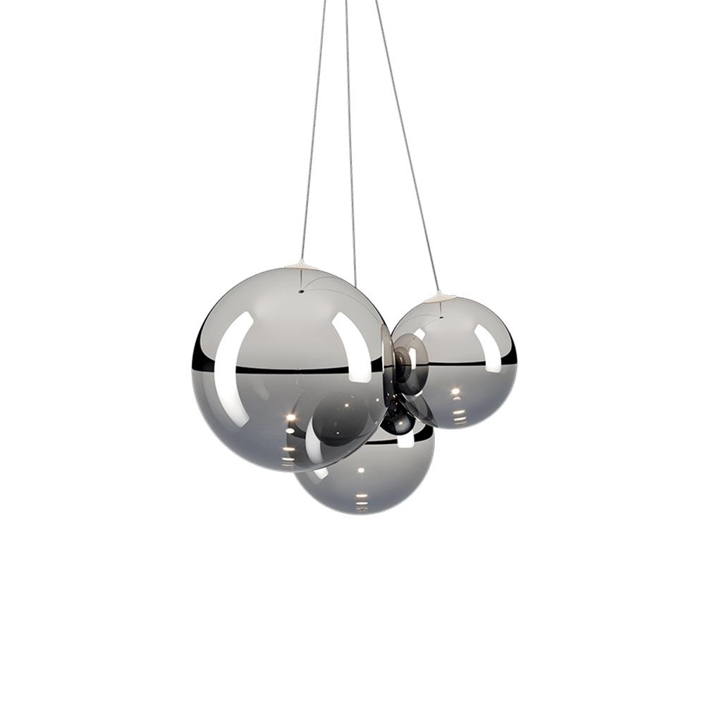 Lodes Random Cluster Pendant Chrome Silver Designer Pendant Lighting