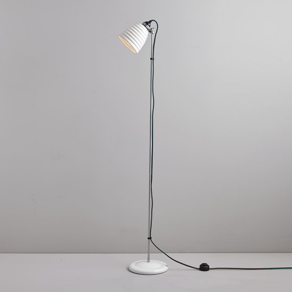 Hector Bibendum Floor Light Natural White With Black Braided Cable