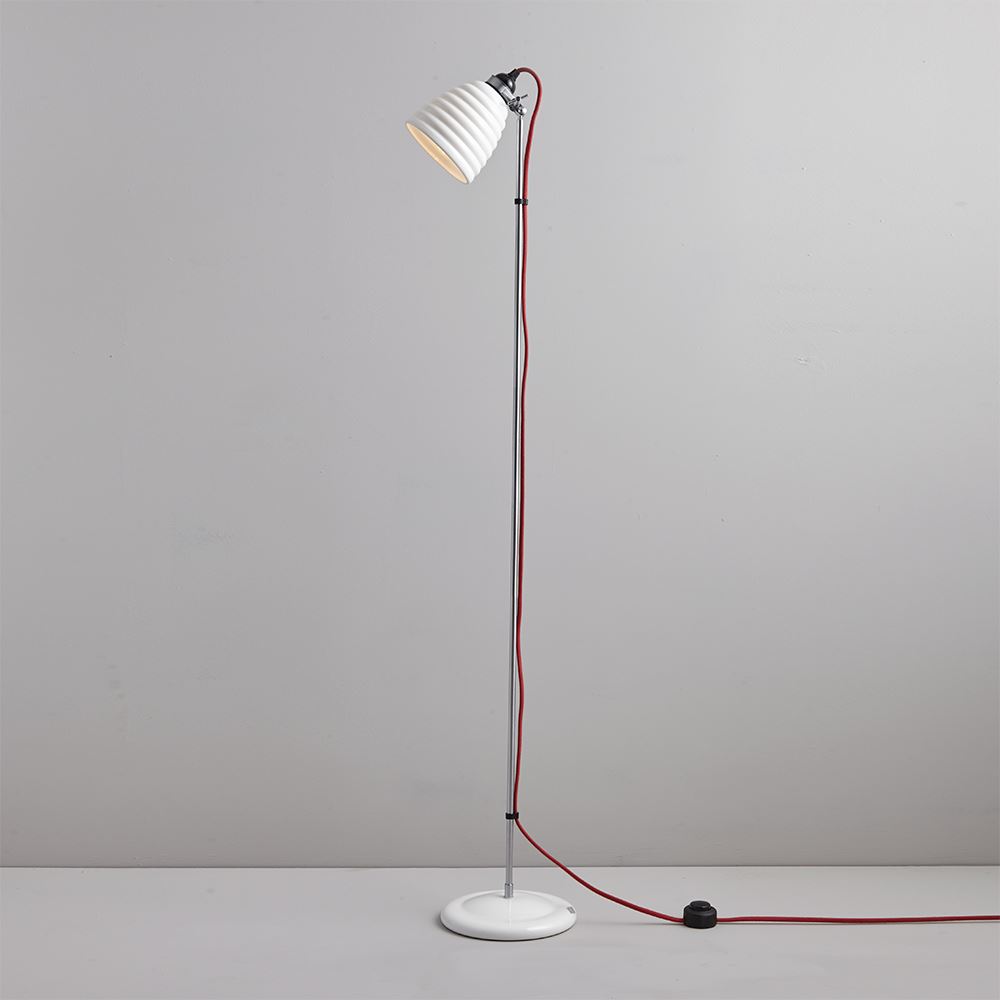 Hector Bibendum Floor Light Natural White With Red Braided Cable