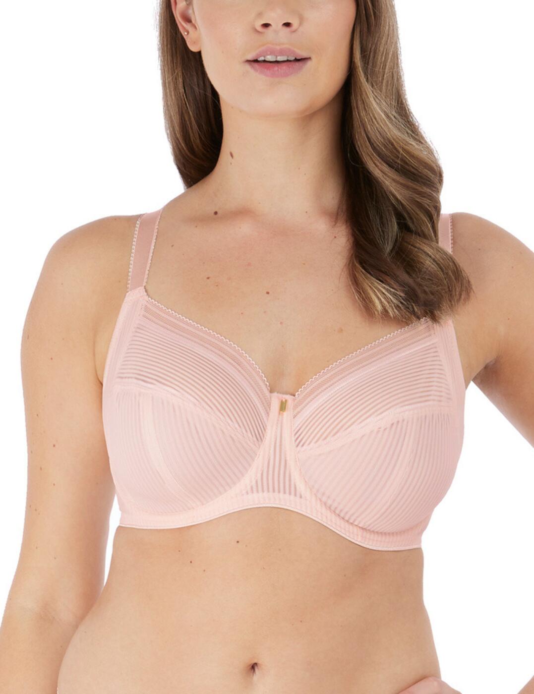 The new Fantasie Fusion range is a perfect modern style of everyday lingerie. The Fusion collection mixes elegance and style with a classic two-tone pinstripe and an elasticated edge, perfect for a classic everyday lingerie look. The full-cup bra has a comfortable fit for all-day wear with its full coverage, non-padded cups and supportive underwire that all in combination create a natural and comfortable fit. Ensures a unique fit every time with a padded hook and eye closure and adjustable straps. Finished with a gold pendant for a truly luxurious look.  Full cup bra Side support style for forward projection Full coverage on cups Non-padded Underwired Elasticated trim on neckline Fixed adjustable straps Two-tone pinstripe design Luxurious gold pendant in the centre Matching co-ordinates available Country of origin: Tunisia Composition: 56% Nylon/Polyamide &pipe; 23% Elastane &pipe; 21% Polyester Listed in UK Sizes  31185-69877-1323178 3091 Side Support Bra