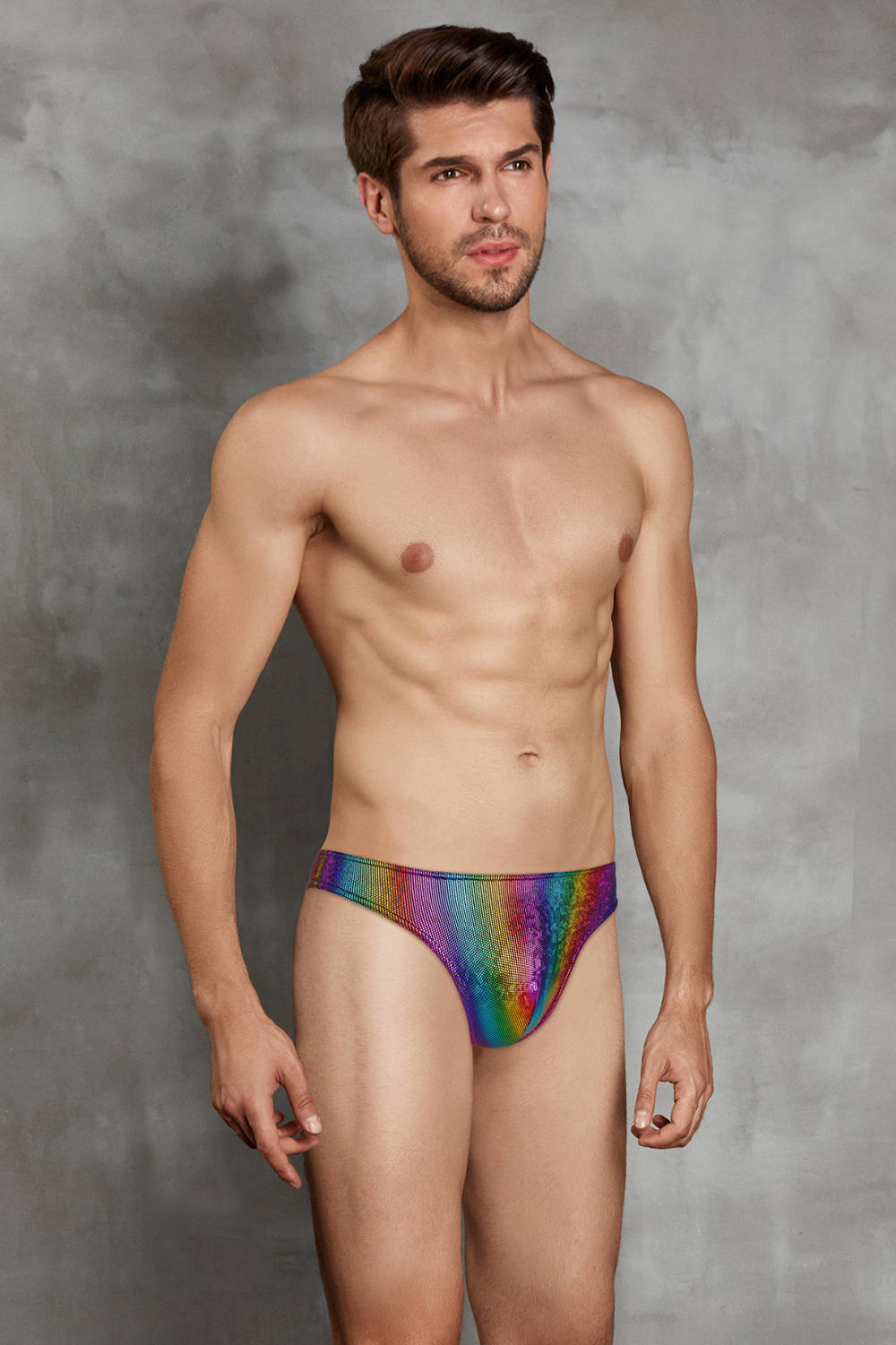 Shop shiny men's underwear bikini slips covered in metallic dots. Sexy high cut male micro brazil briefs ready to party. Buy online. Plain parcels