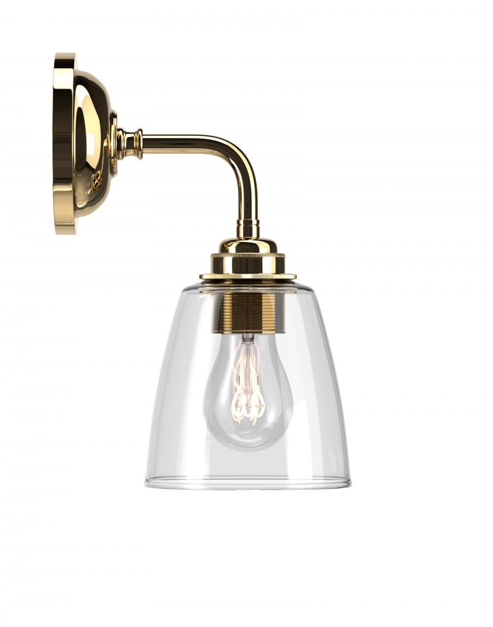 Pixley Wall Light Clear Polished Brass