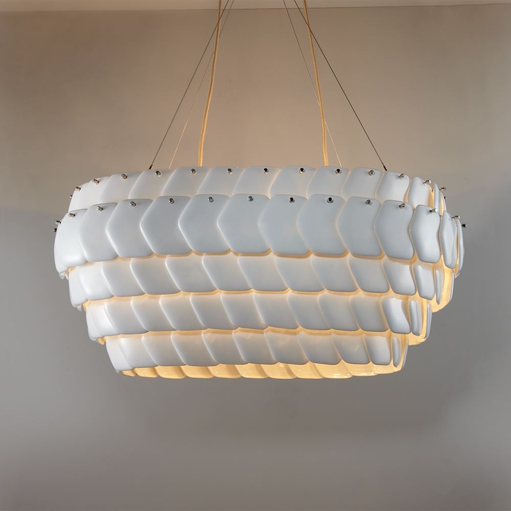 Original Btc Cranton Pendant Sand And Taupe Braided Cable Oval White Designer Pendant Lighting