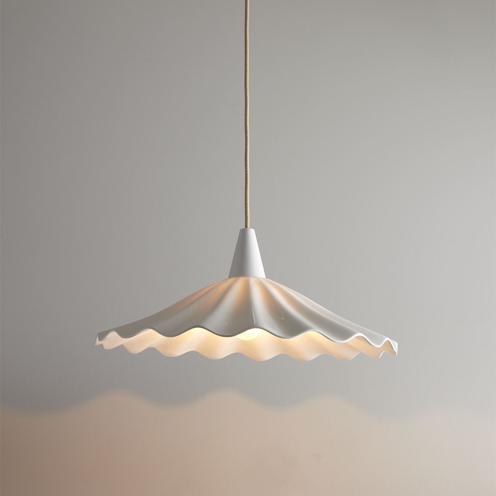 Original Btc Christie Pendant Sand And Taupe Braided Cable White Designer Pendant Lighting