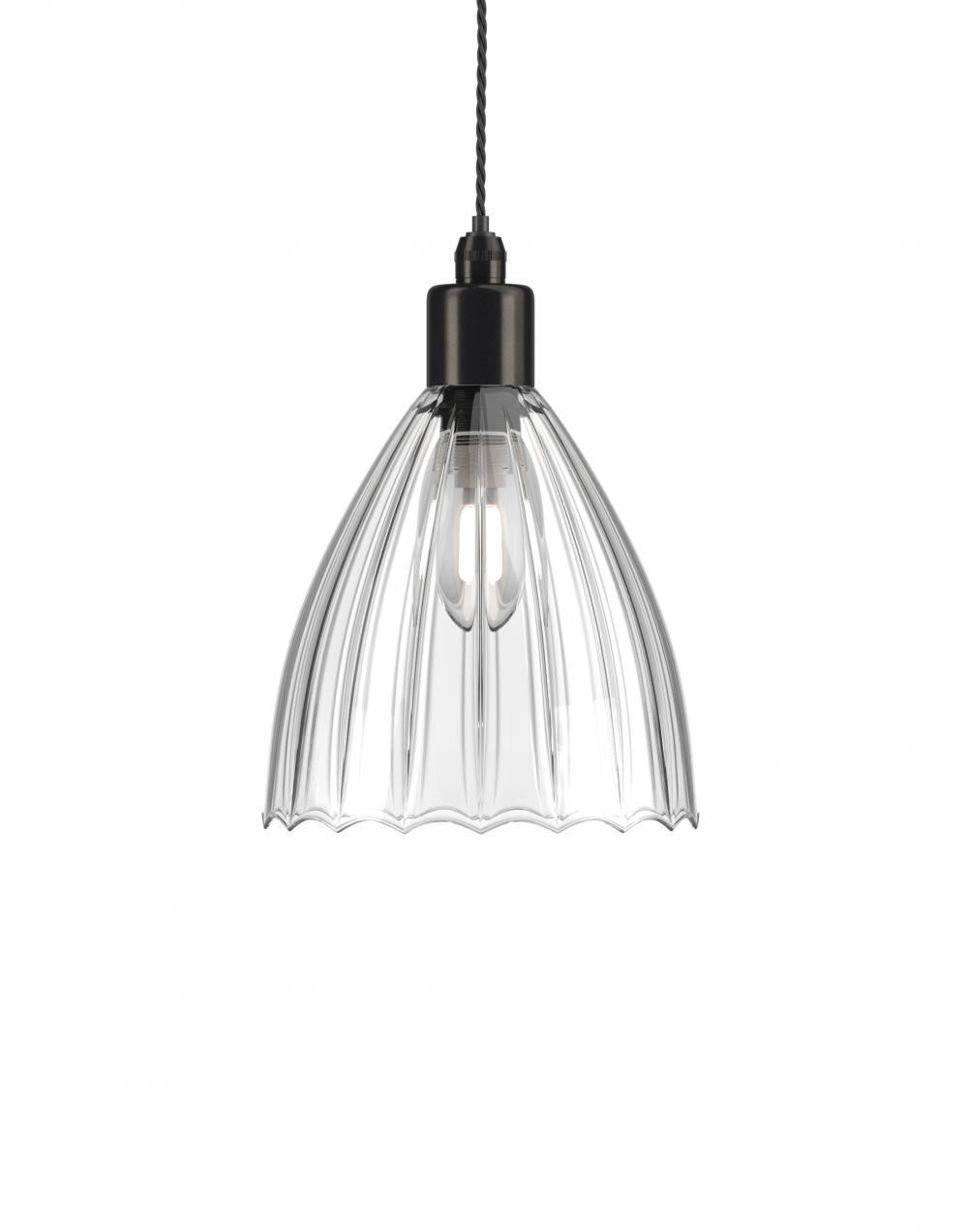 Fritz Fryer Ledbury Bathroom Pendant Medium Ribbed Bronze Bathroom Lighting Clear Designer Pendant Lighting