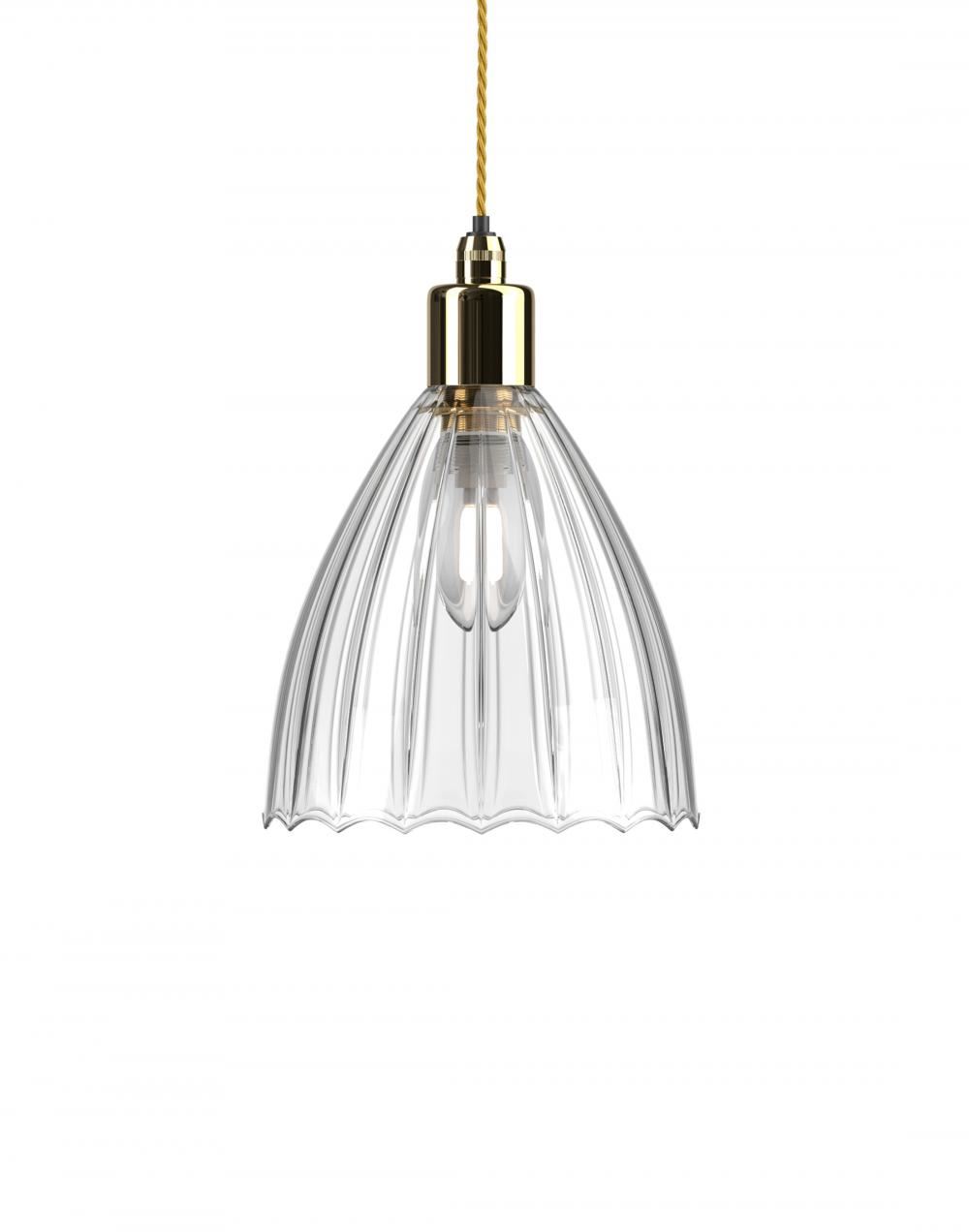 Fritz Fryer Ledbury Bathroom Pendant Medium Ribbed Polished Brass Bathroom Lighting Clear Designer Pendant Lighting