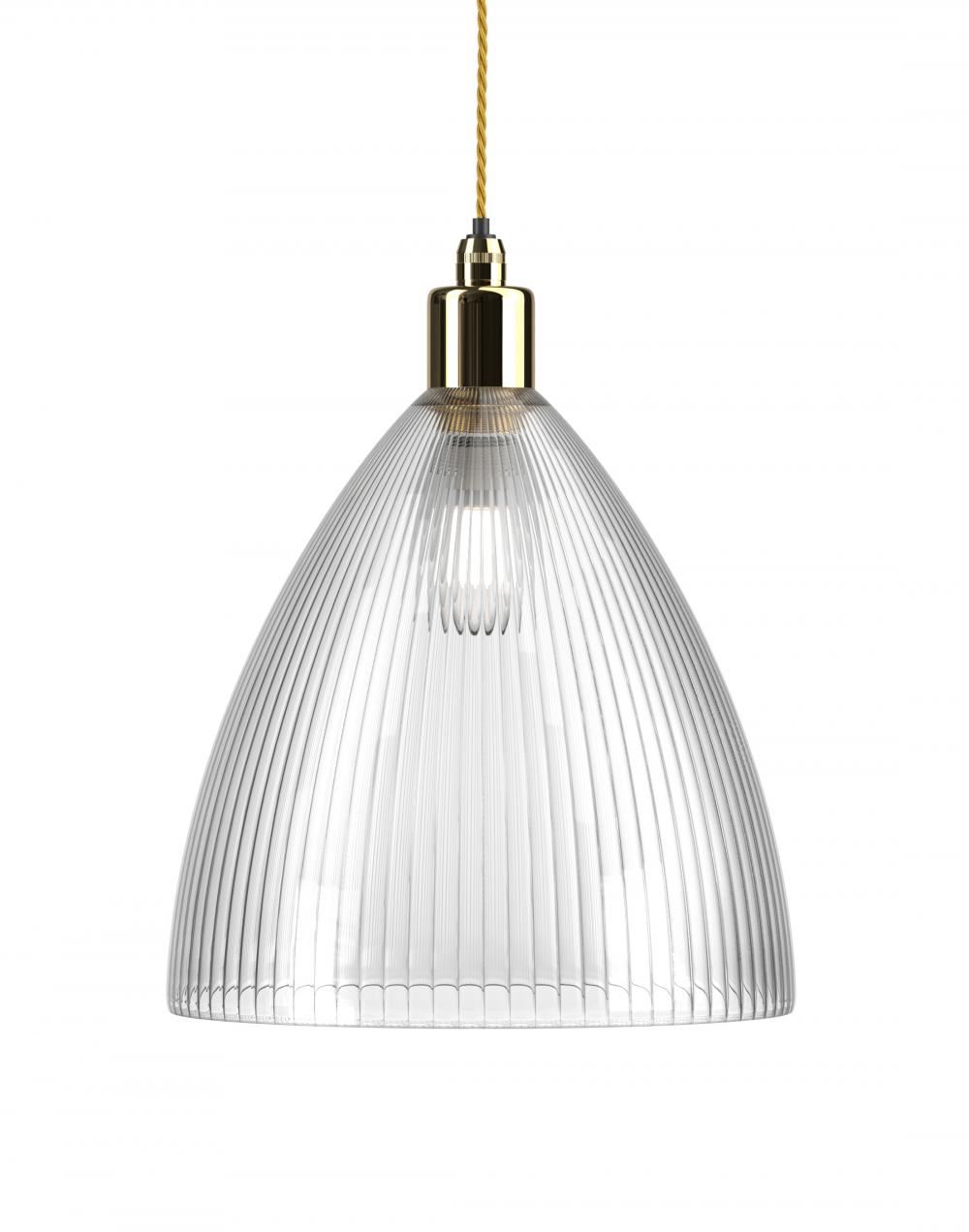 Fritz Fryer Ledbury Bathroom Pendant Large Skinny Ribbed Polished Brass Bathroom Lighting Clear Designer Pendant Lighting