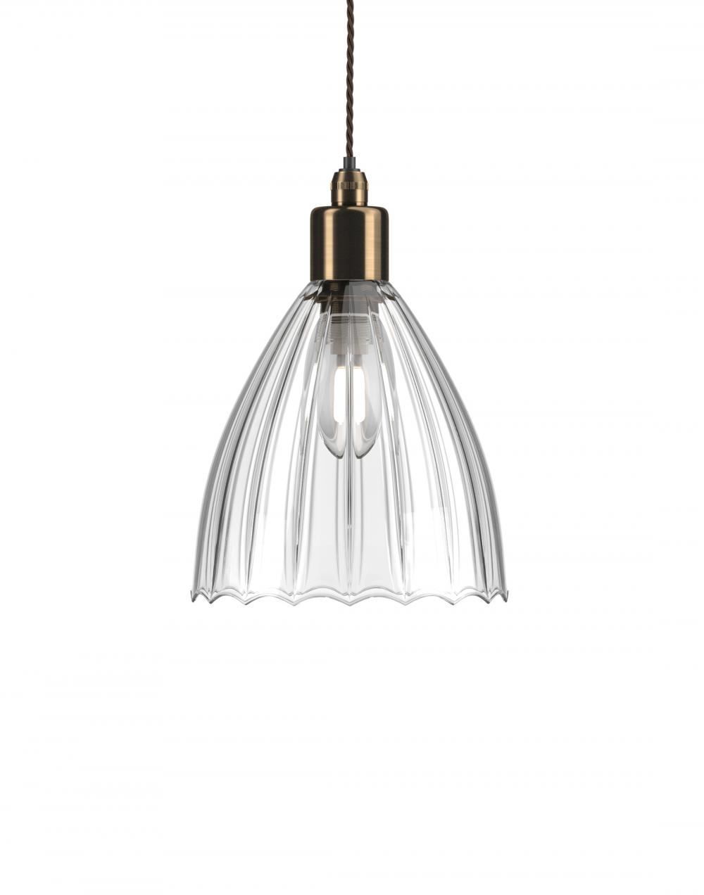 Fritz Fryer Ledbury Bathroom Pendant Medium Ribbed Antique Brass Bathroom Lighting Clear Designer Pendant Lighting