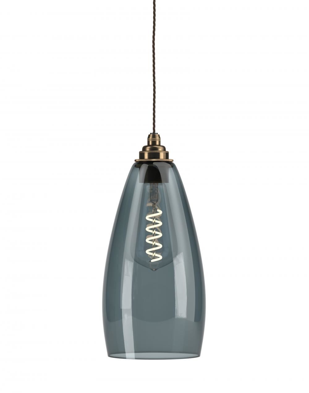 Fritz Fryer Upton Pendant Large Smoked Antique Brass Grey Designer Pendant Lighting