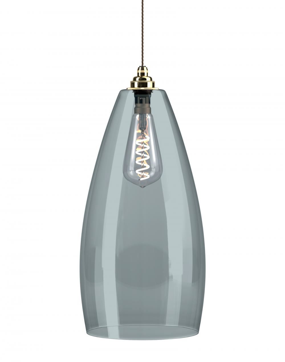 Fritz Fryer Upton Pendant Xl Smoked Polished Brass Grey Designer Pendant Lighting