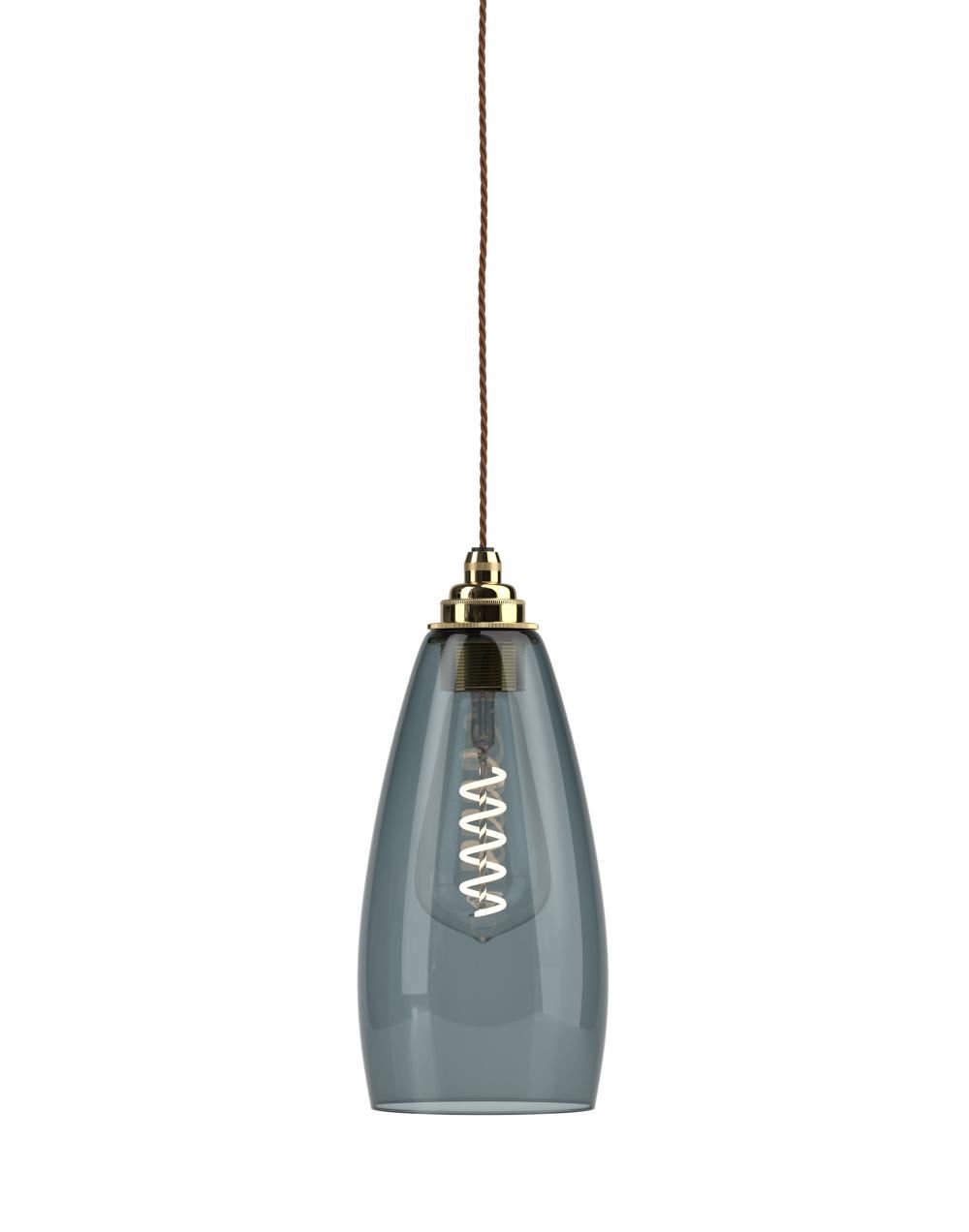 Fritz Fryer Upton Pendant Medium Smoked Polished Brass Grey Designer Pendant Lighting