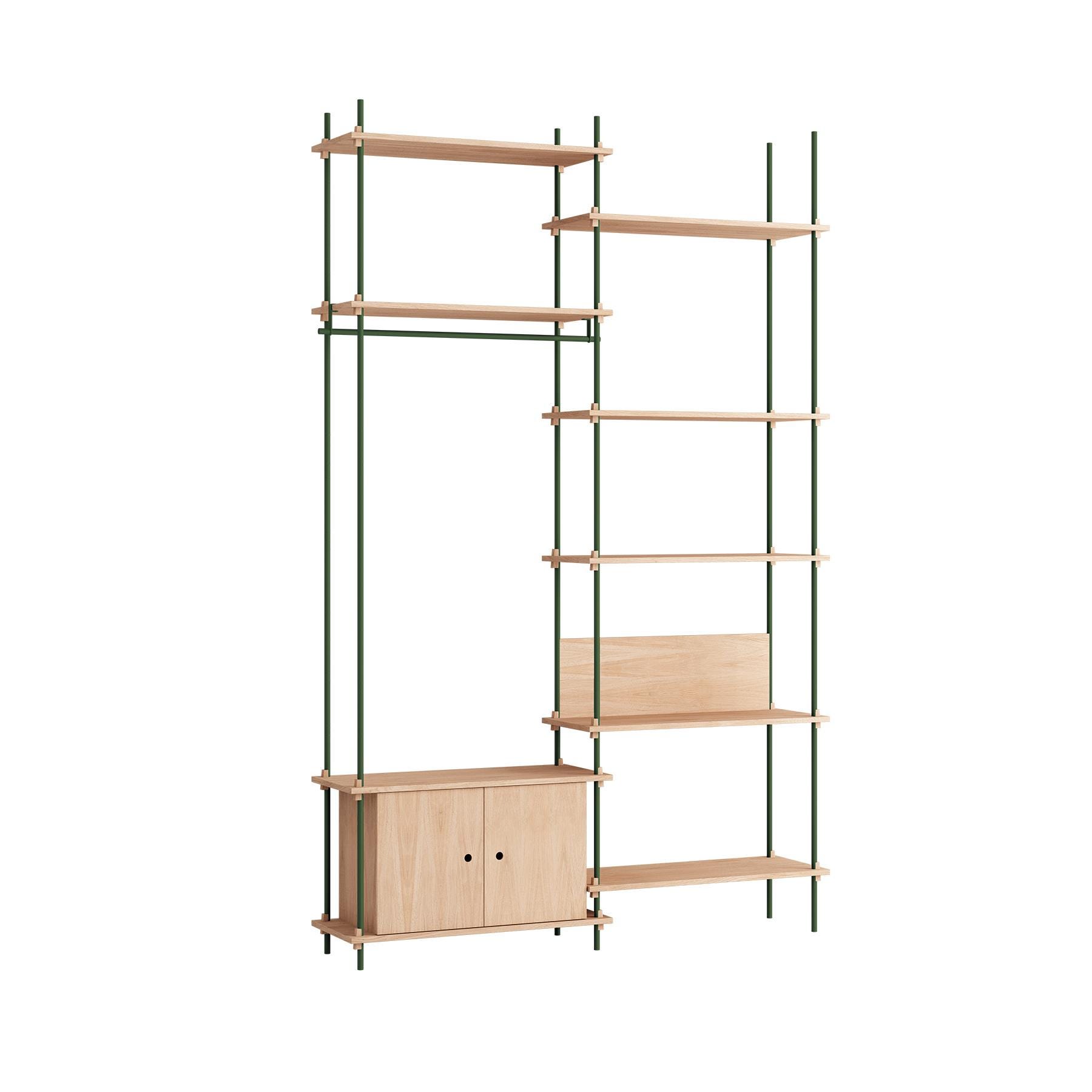 Moebe Double Shelving System 1 Cabinet Desk And Clothes Rail Oak Pine Green Light Wood Designer Furniture From Holloways Of Ludlow