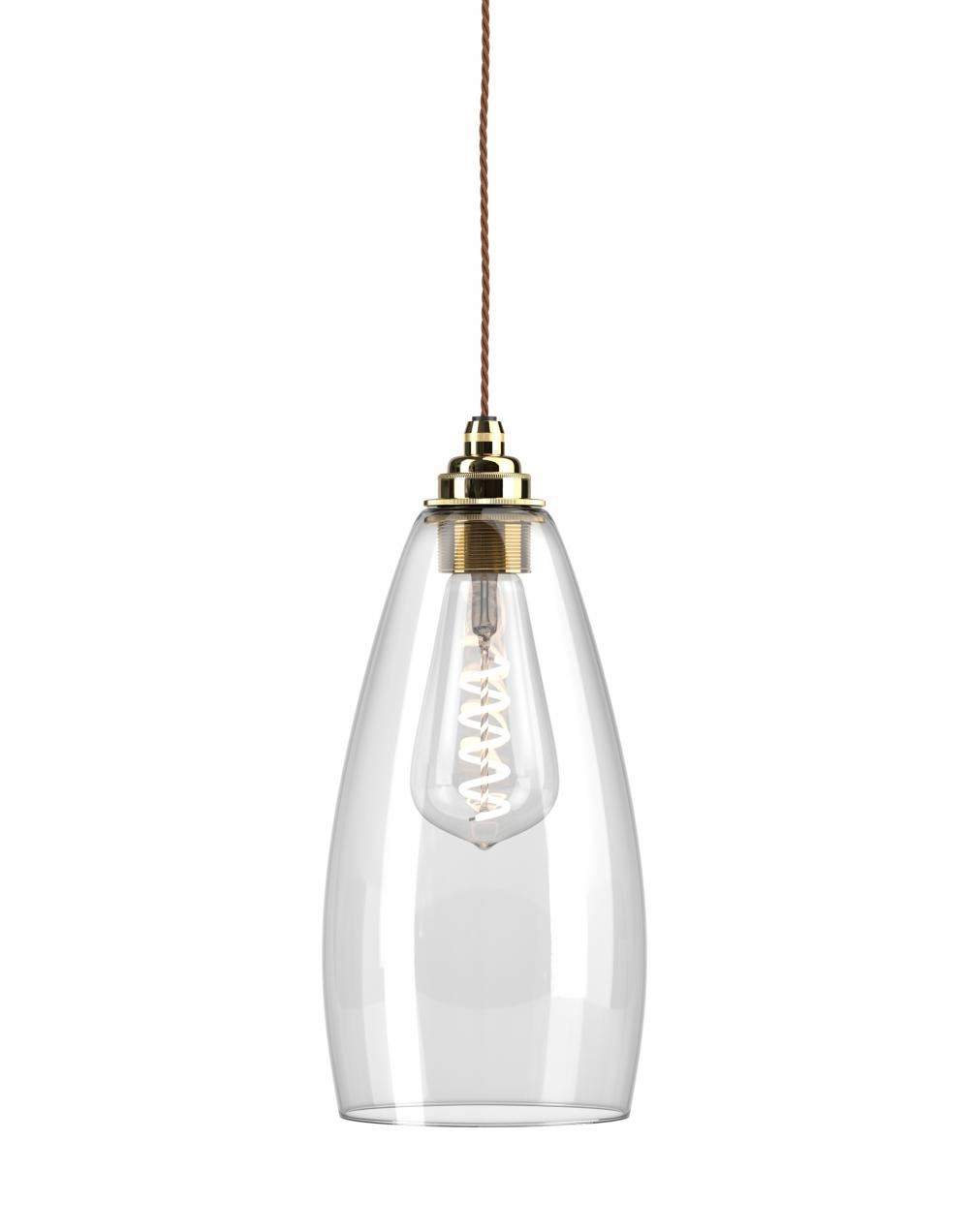 Fritz Fryer Upton Pendant Large Clear Polished Brass Clear Designer Pendant Lighting