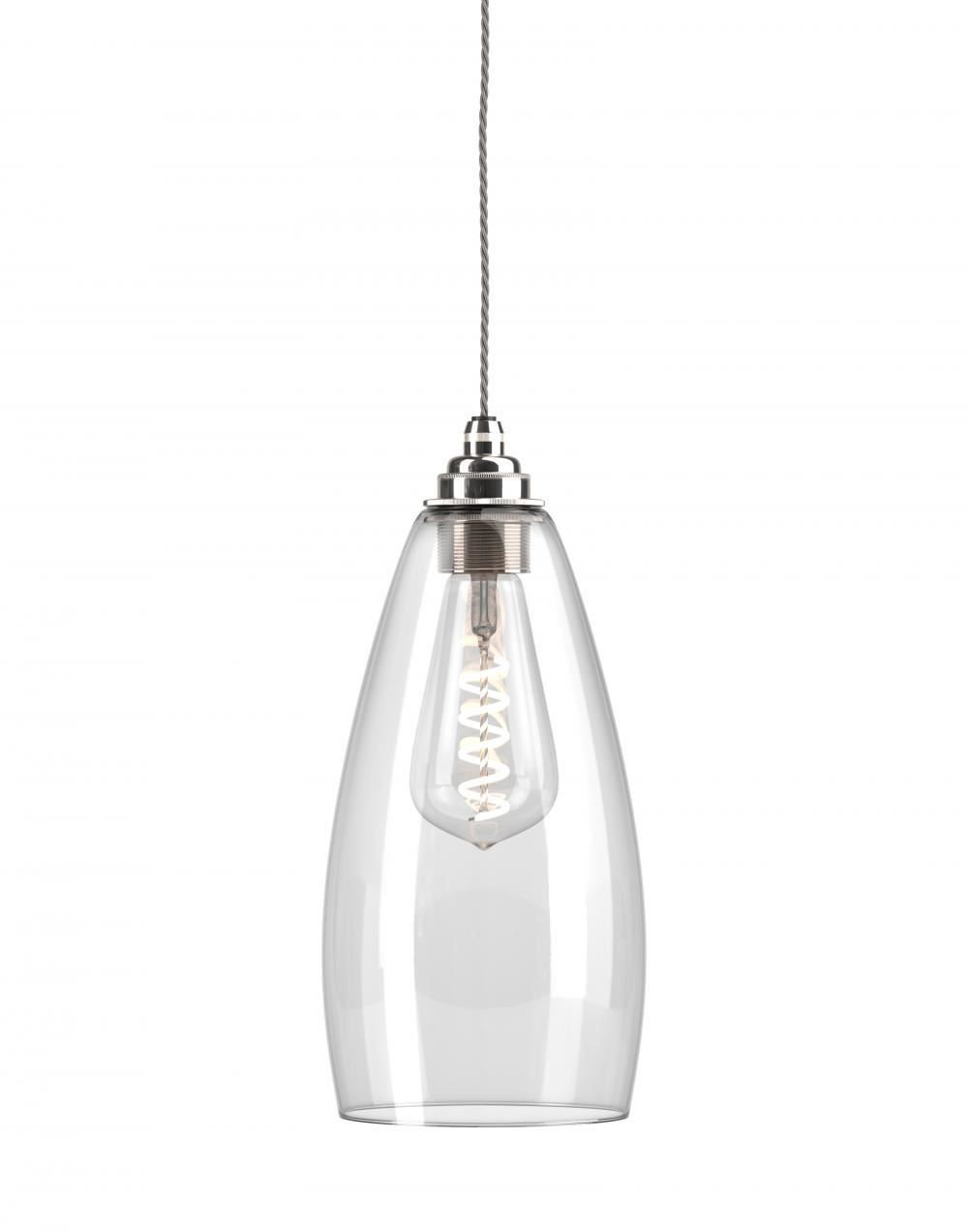 Fritz Fryer Upton Pendant Large Clear Nickel Clear Designer Pendant Lighting