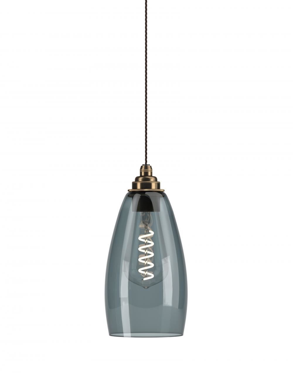 Fritz Fryer Upton Pendant Medium Smoked Antique Brass Grey Designer Pendant Lighting