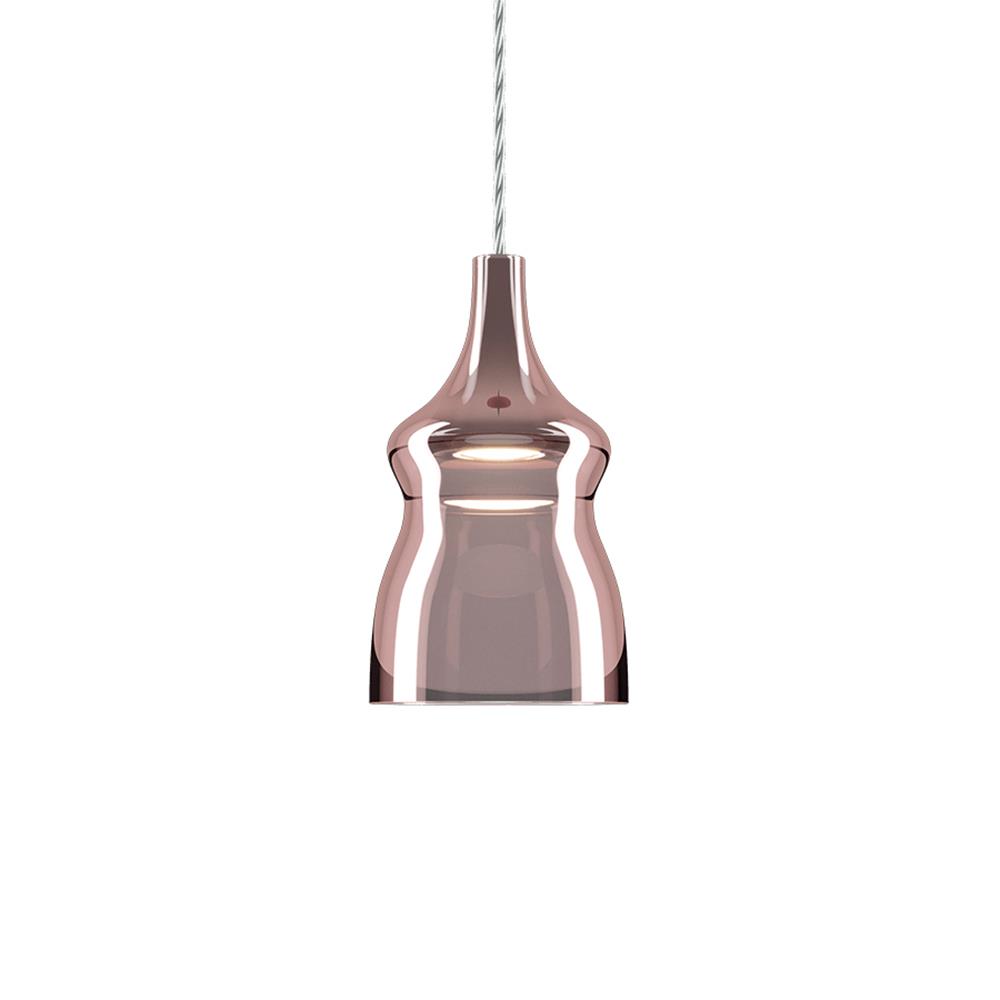 Lodes Nostalgia Pendant Single Small Rose Gold Single Canopy Matte White Pink Designer Pendant Lighting