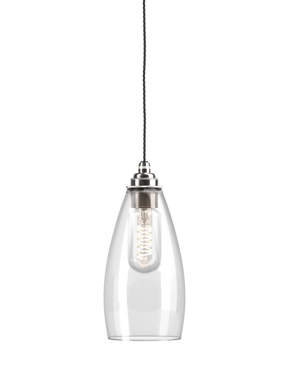 Fritz Fryer Upton Pendant Medium Clear Nickel Clear Designer Pendant Lighting