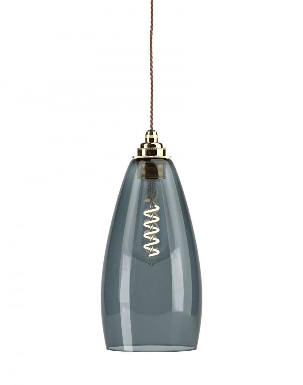 Fritz Fryer Upton Pendant Large Smoked Polished Brass Grey Designer Pendant Lighting