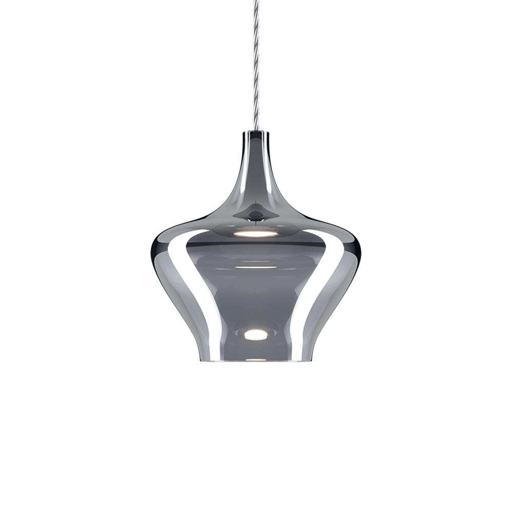 Lodes Nostalgia Pendant Single Medium Chrome Single Canopy Matte White Silver Designer Pendant Lighting