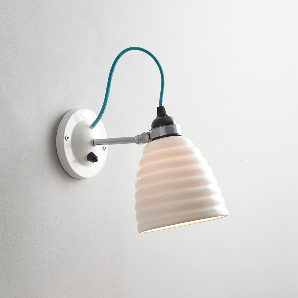 Hector Bibendum Wall Light Switched Turquoise Cable