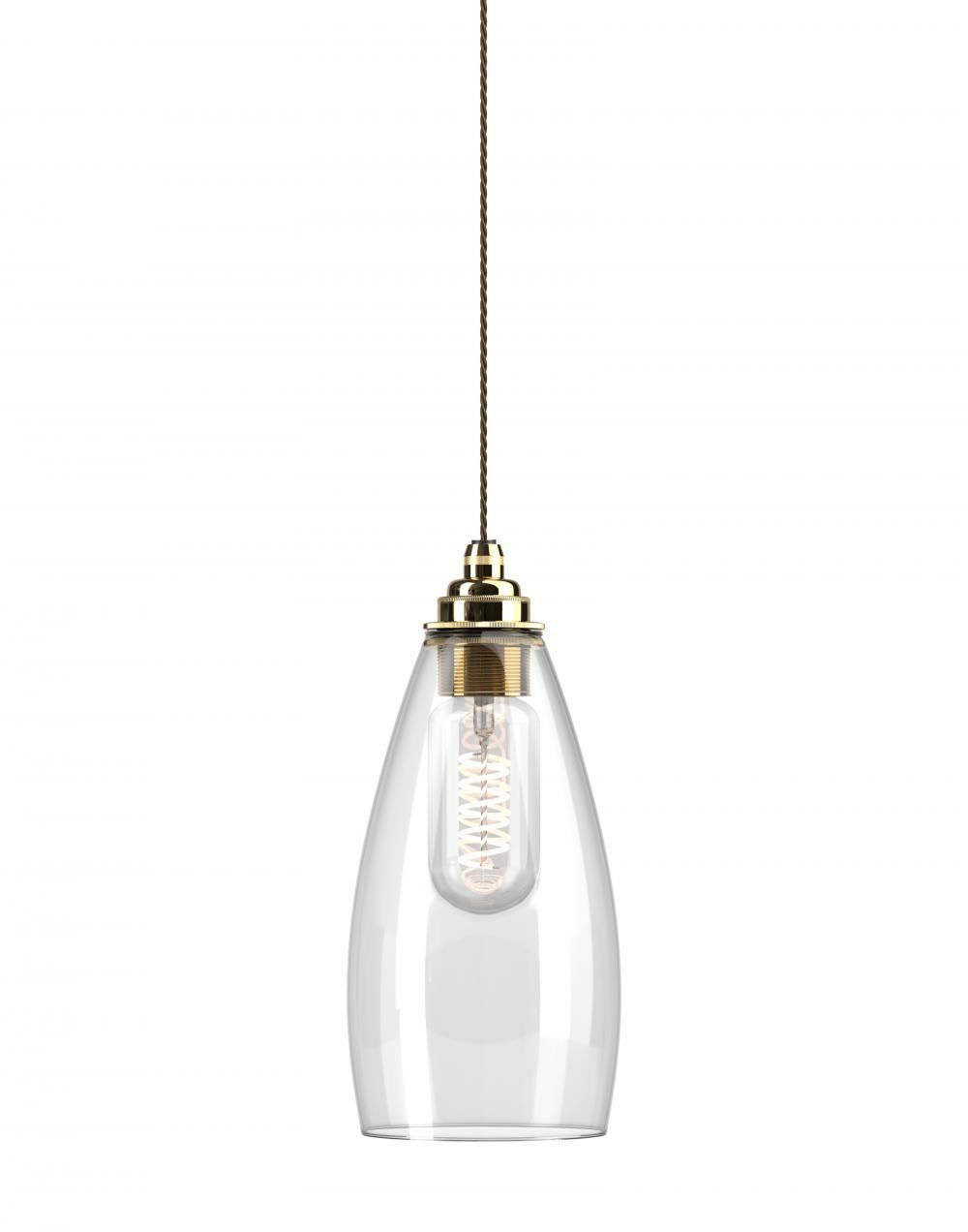 Fritz Fryer Upton Pendant Medium Clear Polished Brass Clear Designer Pendant Lighting