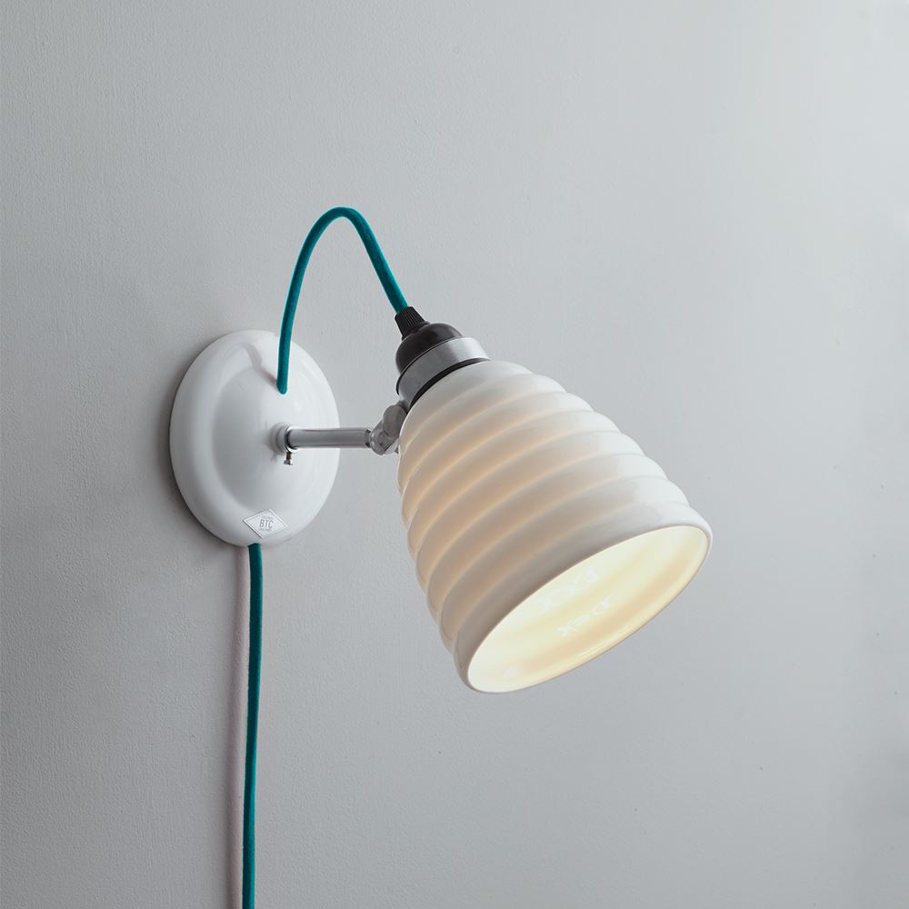 Hector Bibendum Wall Light Plug Switch And Cable Turquoise Cable