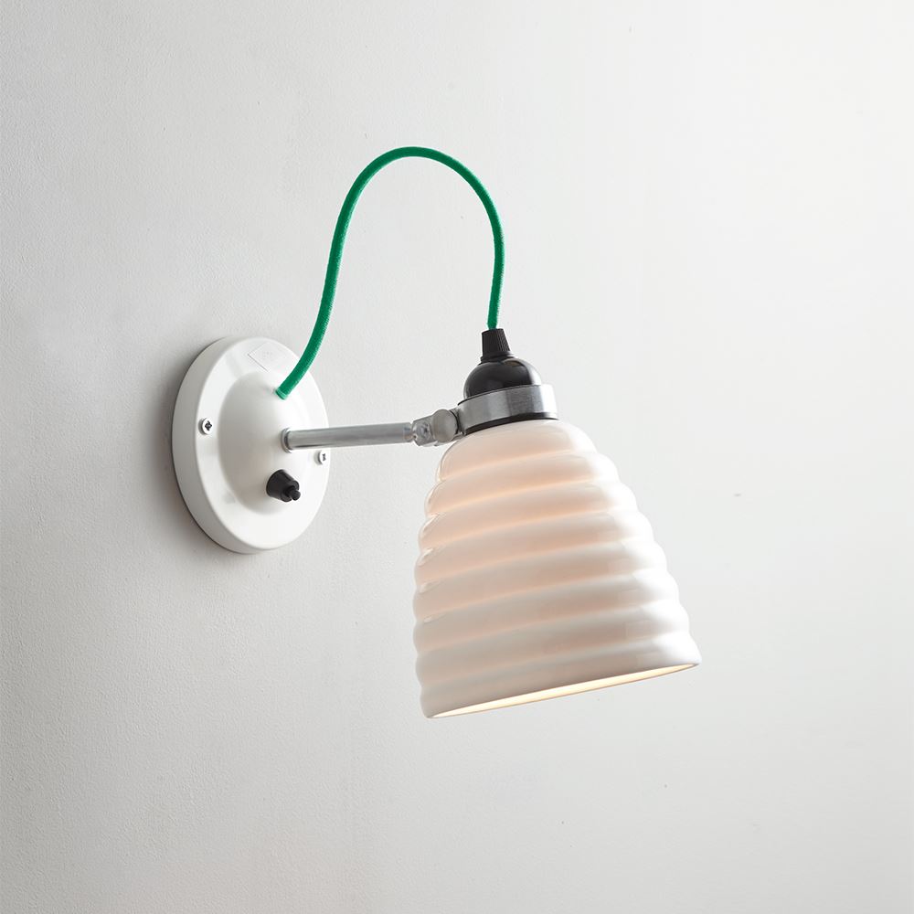 Hector Bibendum Wall Light Switched Green Cable