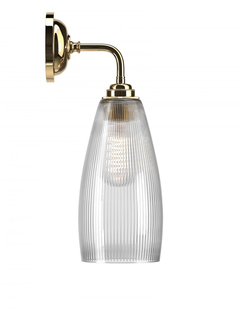 Upton Wall Light Medium Skinny Ribbed Polished Brass