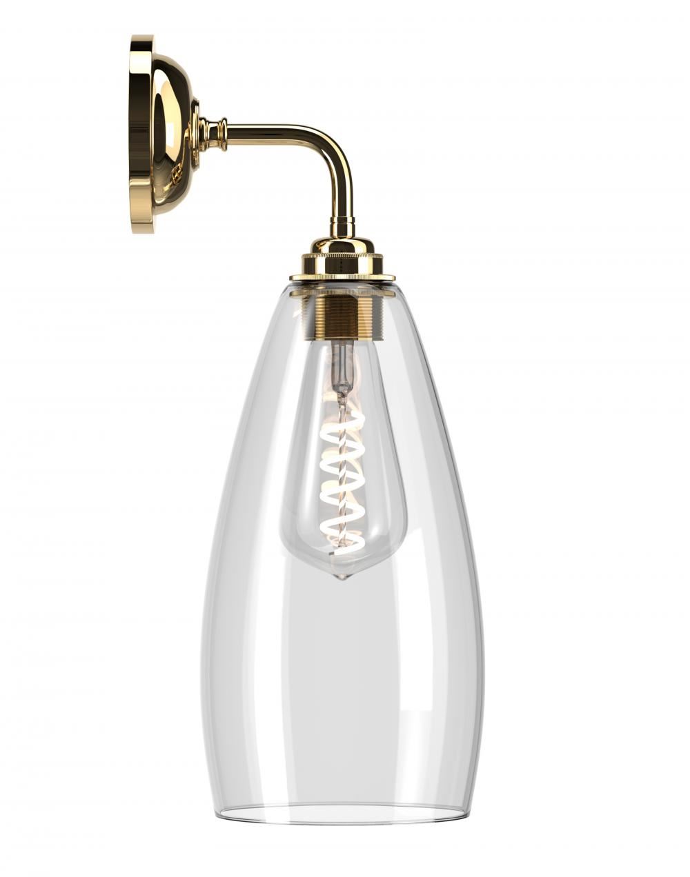Upton Wall Light Large Clear Polished Brass