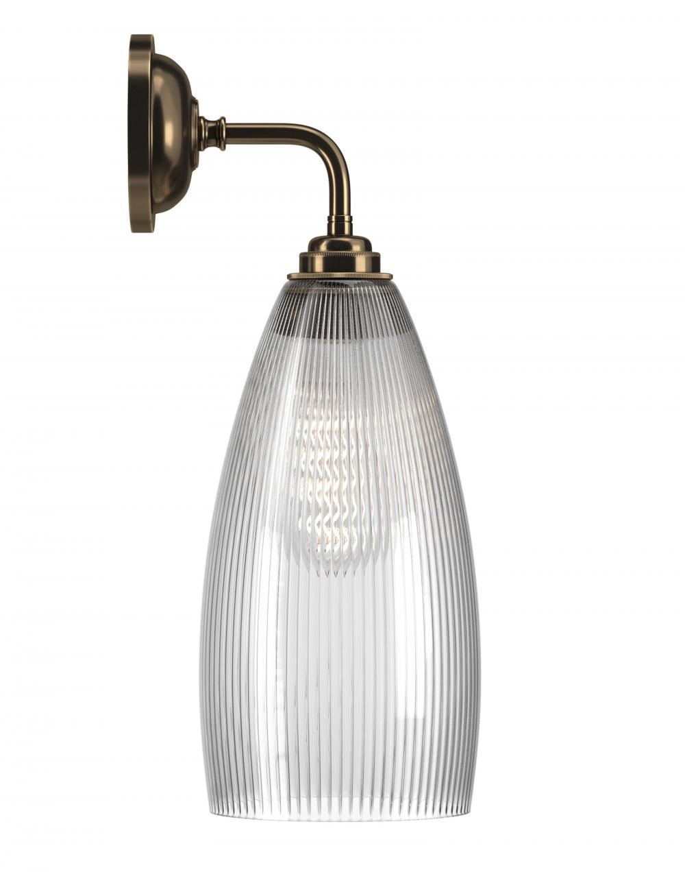 Upton Wall Light Large Skinny Ribbed Antique Brass