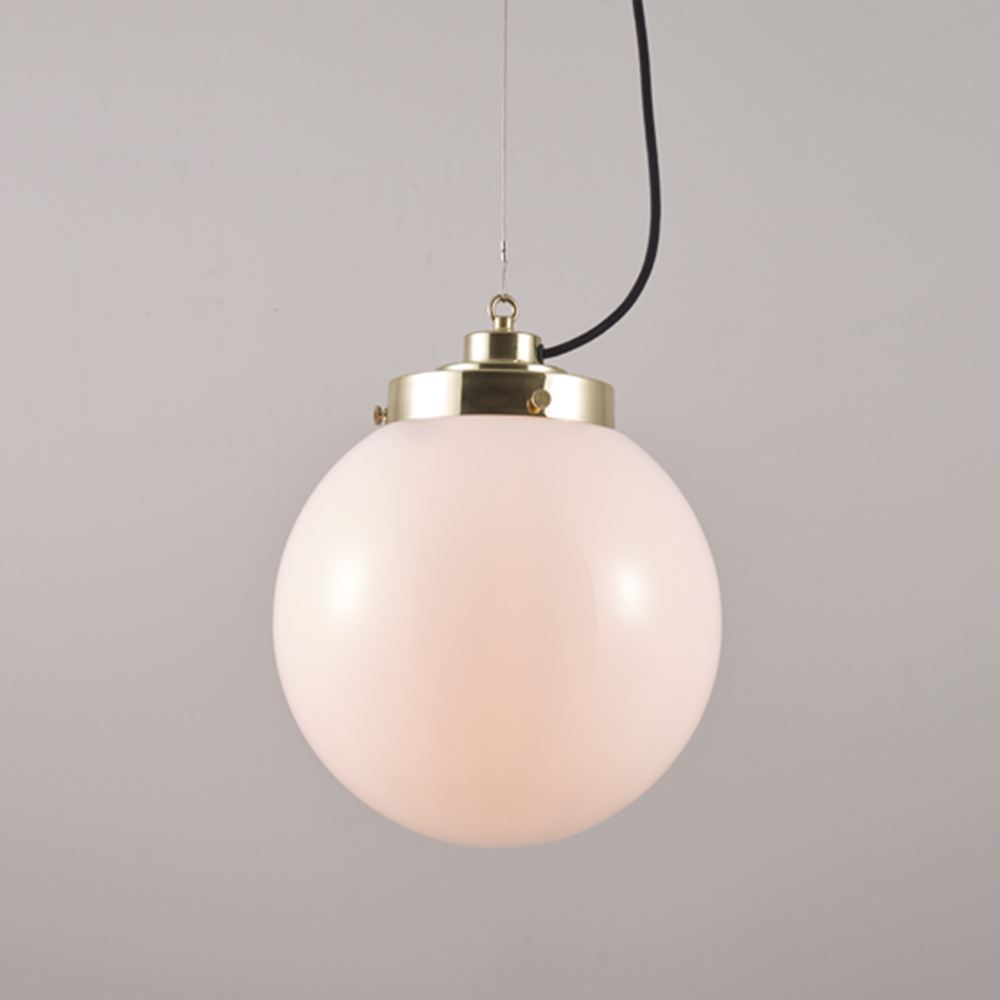 Original Btc Globe Pendant Medium Opal And Brass White Designer Pendant Lighting