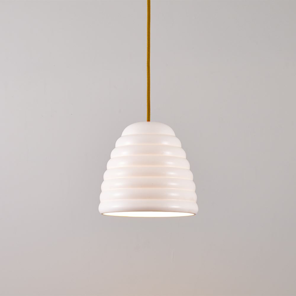 Original Btc Hector Bibendum Pendant Medium White With Yellow Cable Designer Pendant Lighting