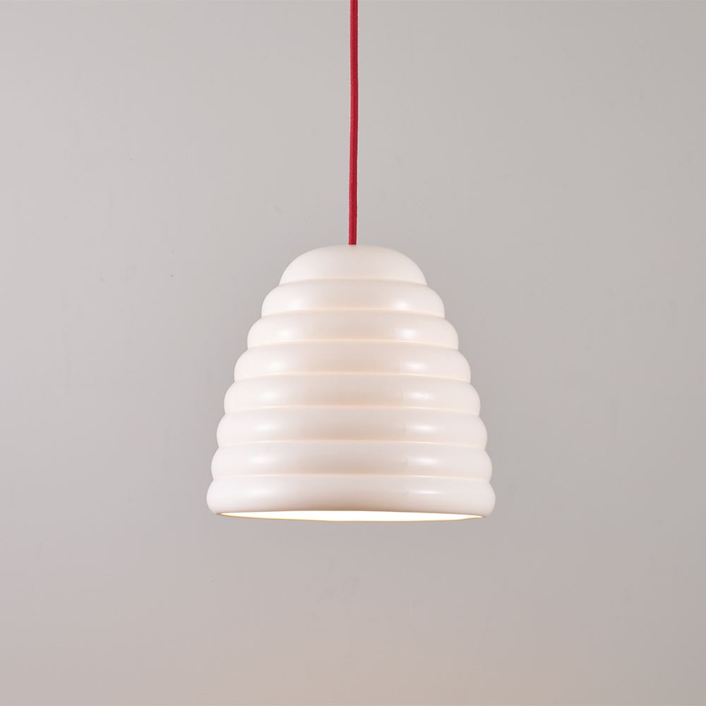 Original Btc Hector Bibendum Pendant Large White With Red Cable Designer Pendant Lighting