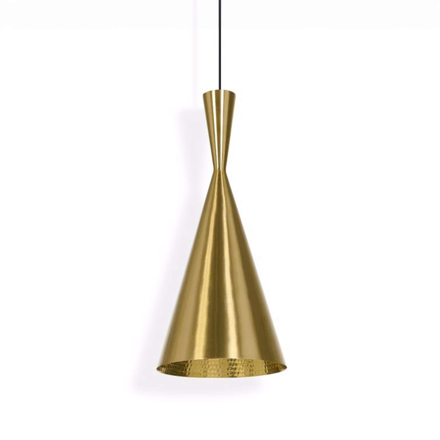 Tom Dixon Beat Tall Led Pendant Light Brushed Brass Brassgold Designer Pendant Lighting