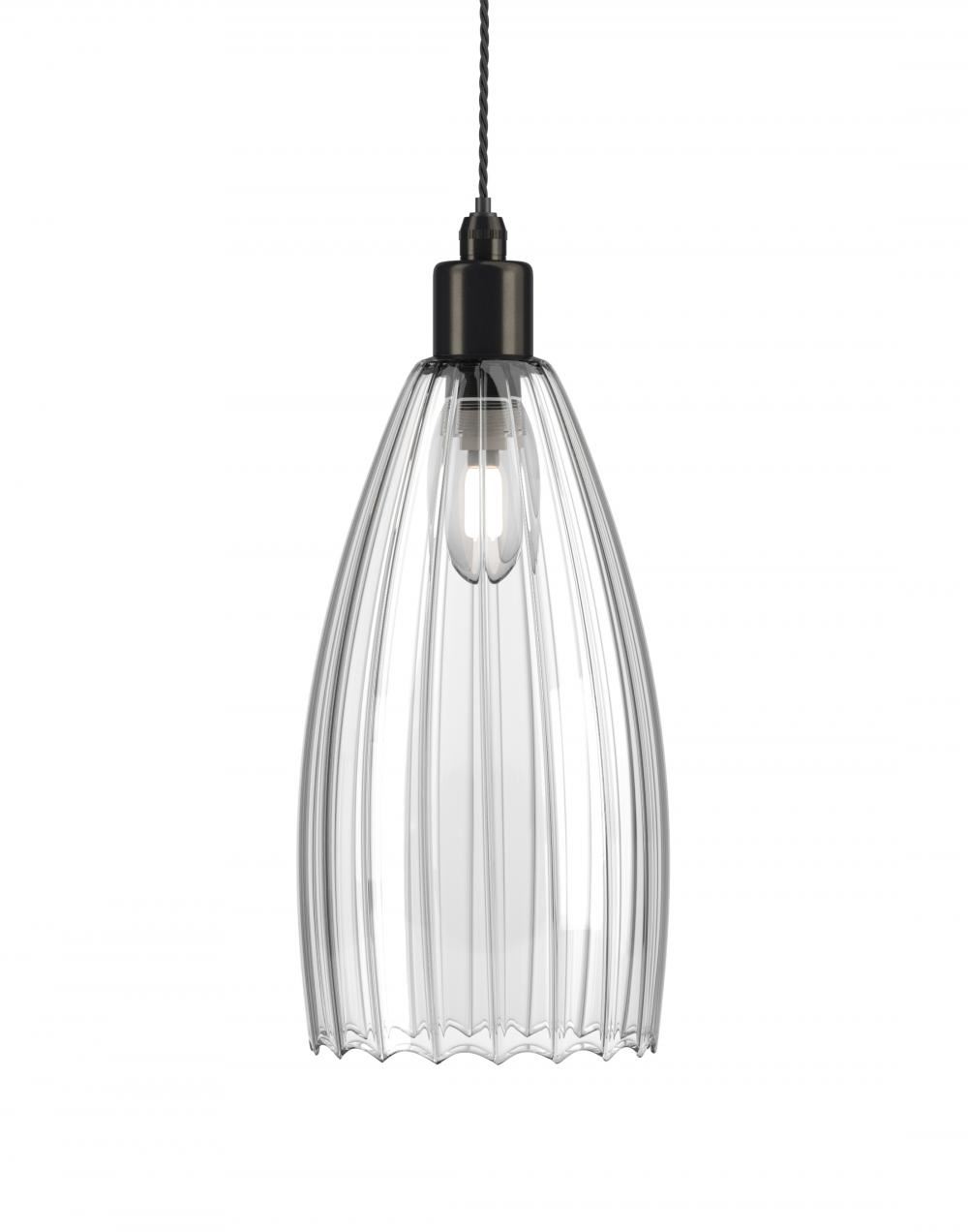 Fritz Fryer Upton Bathroom Pendant Large Ribbed Bronze Bathroom Lighting Clear Designer Pendant Lighting