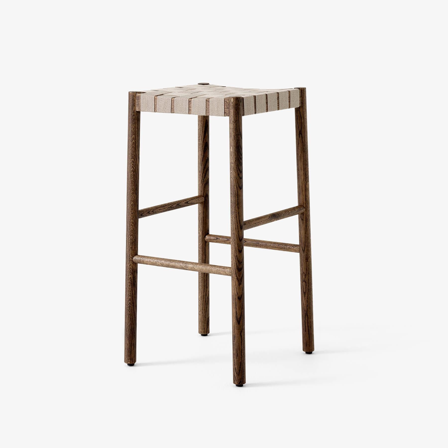 Tradition Betty Tk8 Bar Stool Smoked Oiled Oak Natural Webbing Dark Wood Designer Furniture From Holloways Of Ludlow