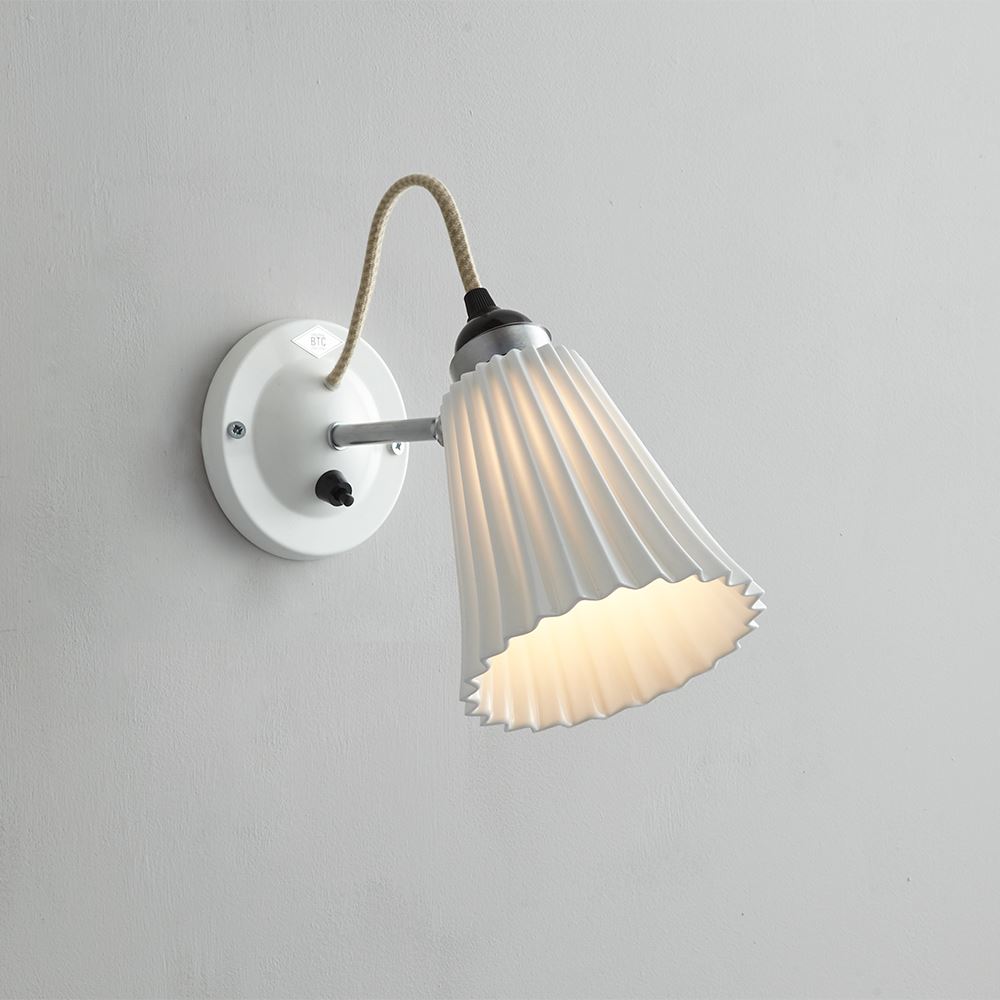 Hector Pleat Wall Light Medium Switched Natural White