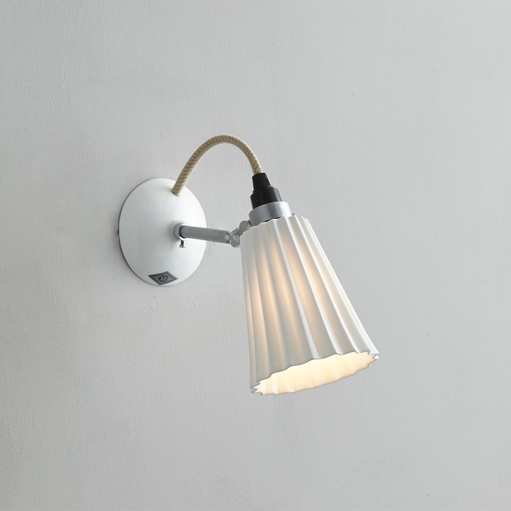 Hector Pleat Wall Light Small Natural White