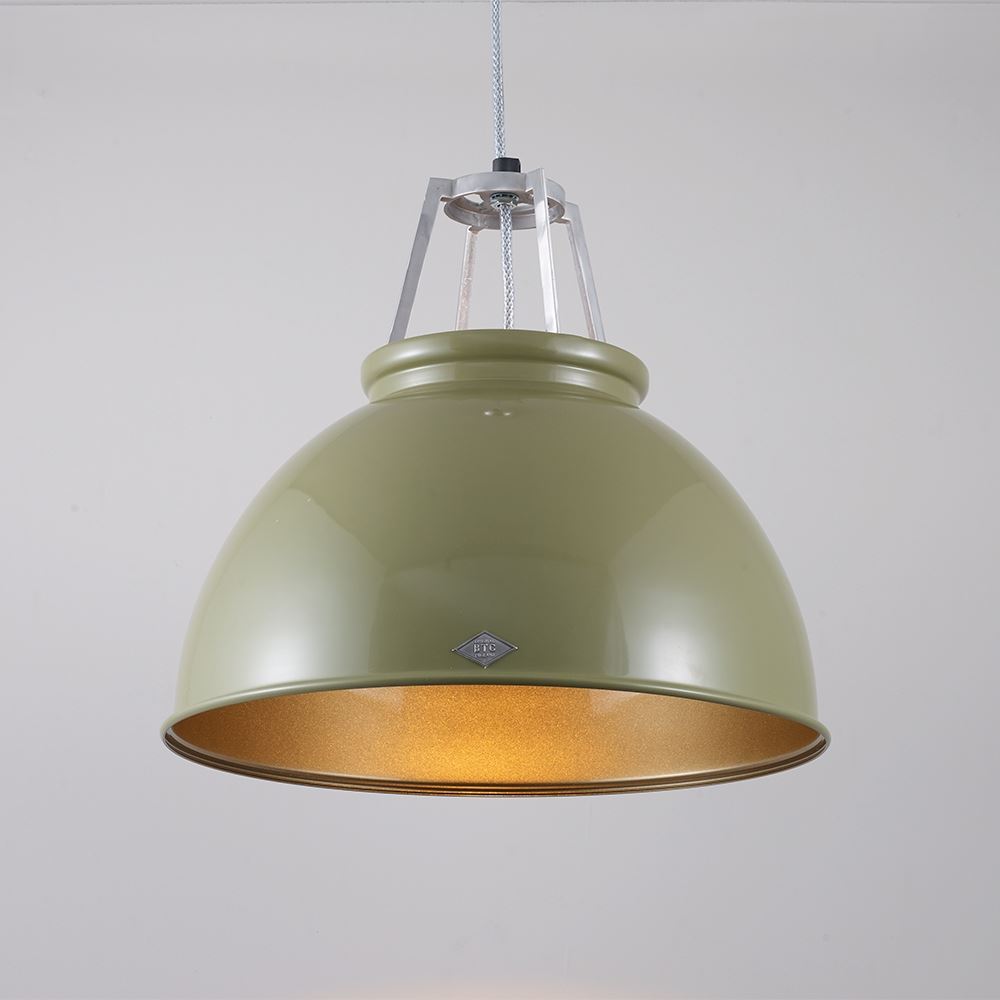 Original Btc Titan Pendant Size 3 Olive Green Bronze Interior None Designer Pendant Lighting