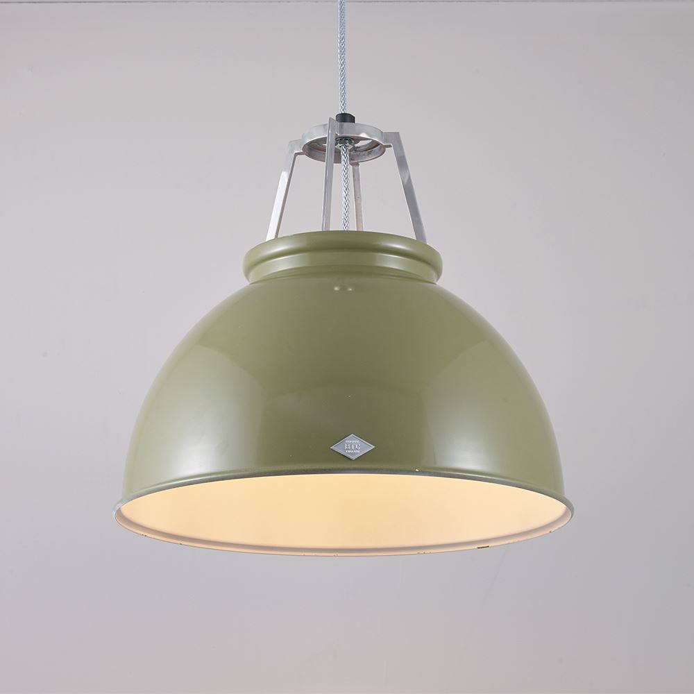 Original Btc Titan Pendant Size 3 Olive Green White Interior None Designer Pendant Lighting