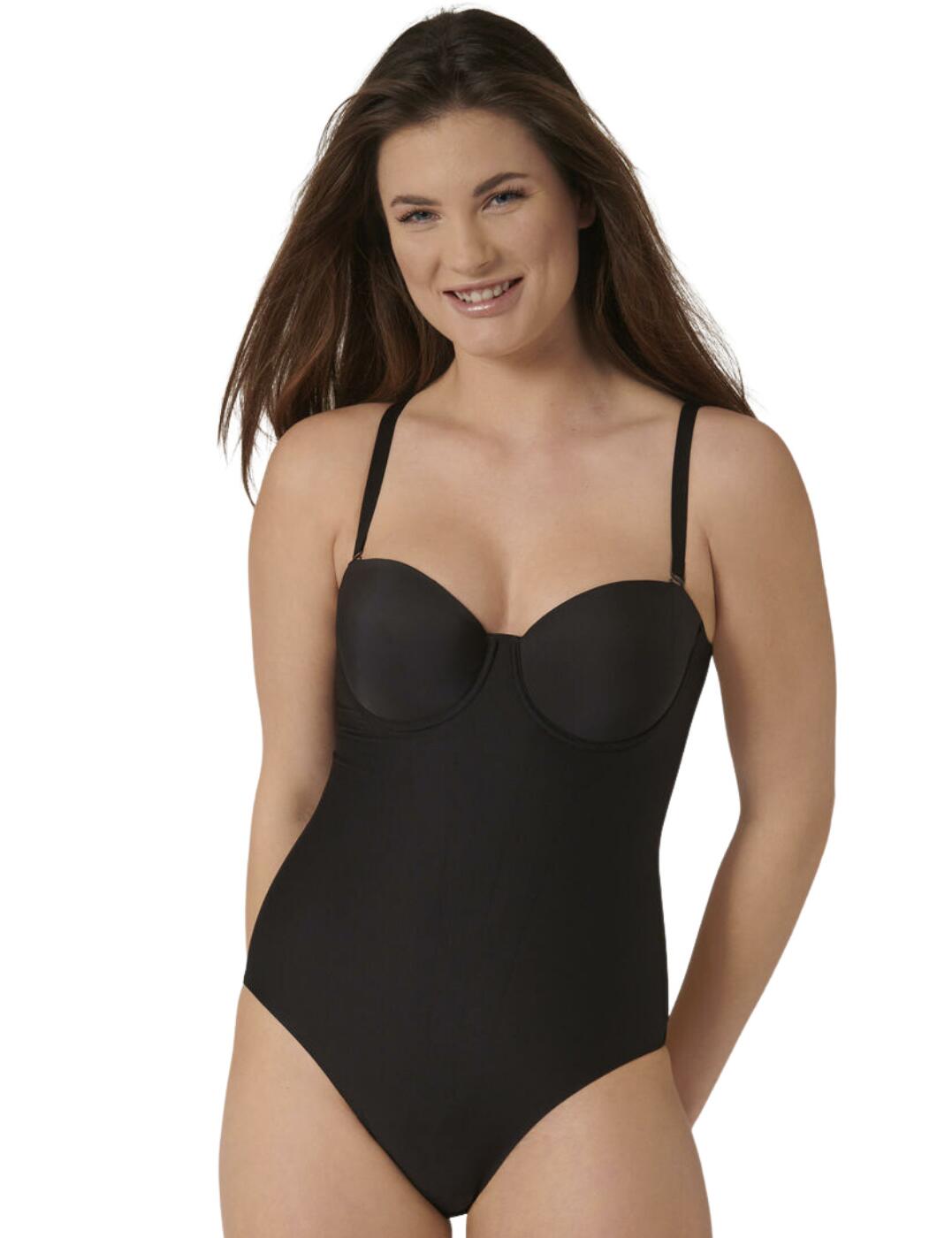 The Smart Shape bodysuit by Triumph is set to be your new go-to for shapewear. Featuring adjustable, detachable, multiway straps you have endless options to wear this body with. Padded and underwired cups offer all-day support even without the straps whilst the padded cups add extra volume and definition under clothing. The pull-on design needs no hook and eye fastening for an even smoother appearance. The smart shape bodysuit will give you a smoother silhouette under clothing whilst seamless edges make it invisible under clothing. The full brief design gives you all-day comfort.  Adjustable, detachable and multiway straps Padded and underwired cups Seamless Full rear coverage Composition: 42% Polyamide &pipe; 44% Elastane &pipe; 14% Polyester Listed in UK sizes  51489-92921-1228226 10209665  (0004) Shaping brief